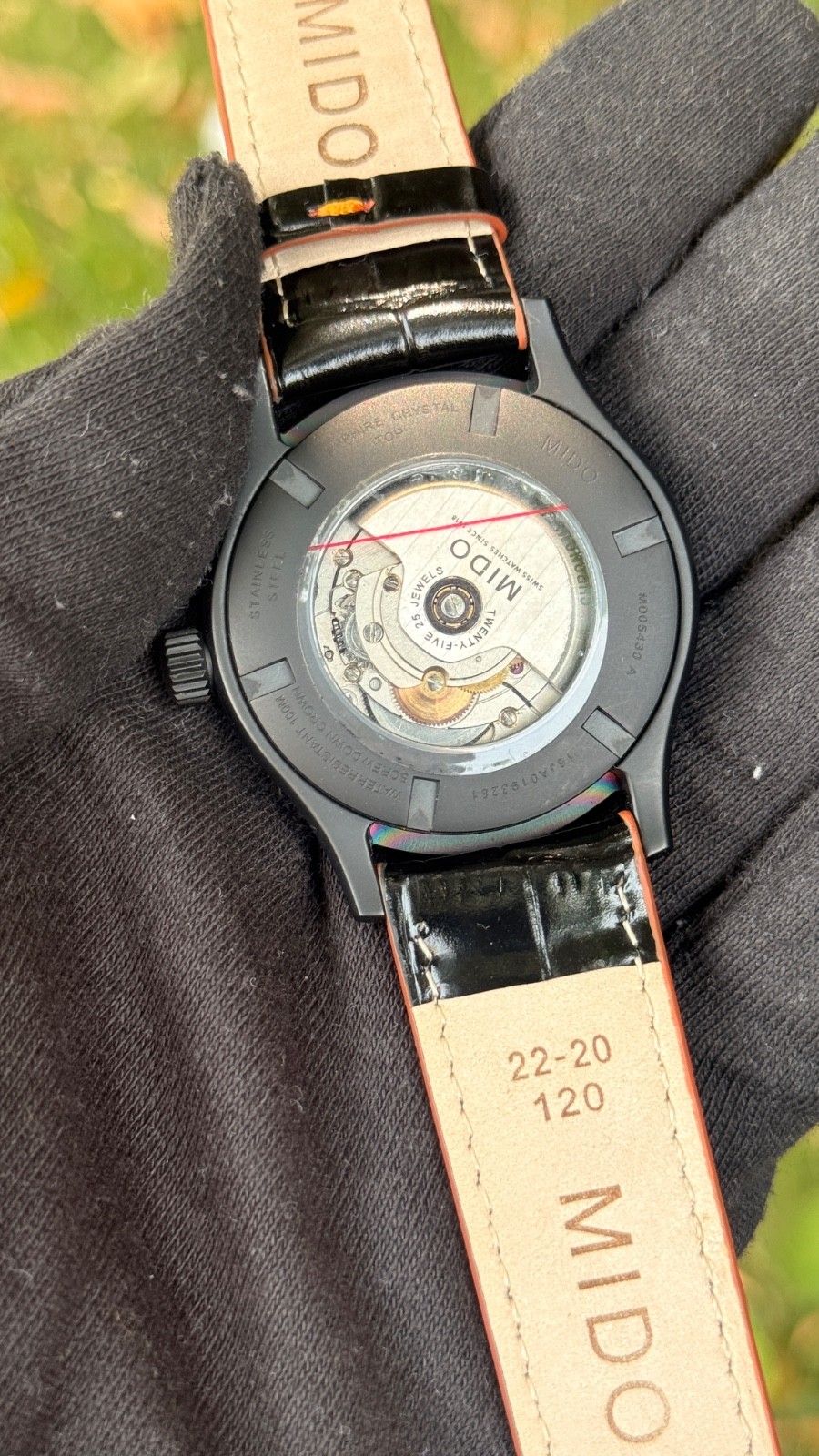Mido Multifort Day-Date Swiss Automatic Black PVD Orange Dial Day-Date
