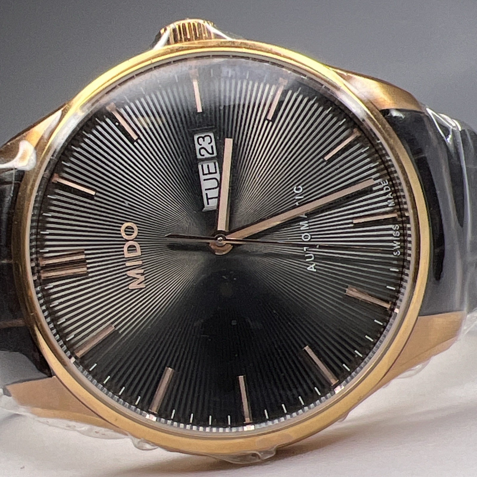 Mido Belluna Automatic Men’s Watch M024630 Rose Gold Tone Brown Bronze Dial NEW
