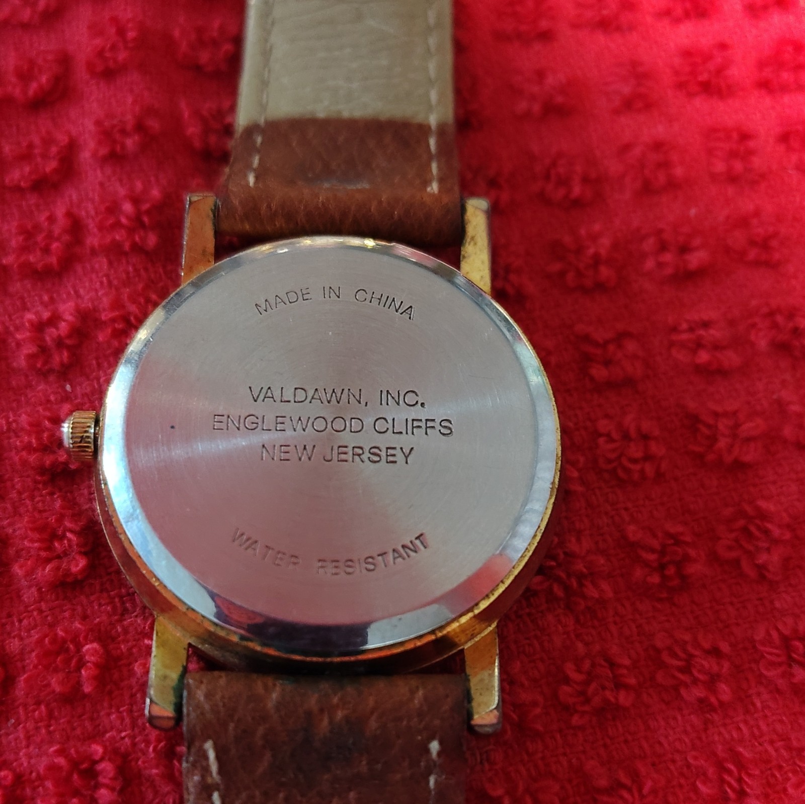 Valdawn Kids Quartz Analog Teddy Bear Dial Blue Brown Leather Gold 24-27.9mm