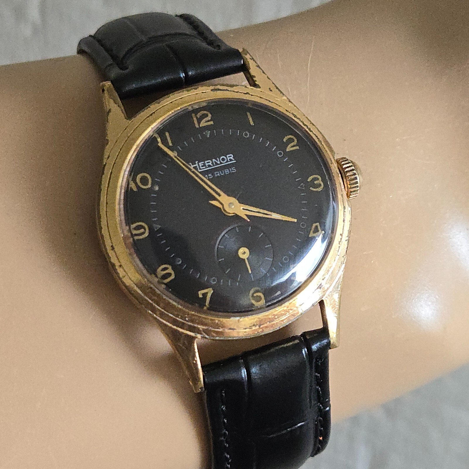 Vintage HERNOR men’s manual winding watch cal.Cupillard 233 15RUBIS swiss 1930s