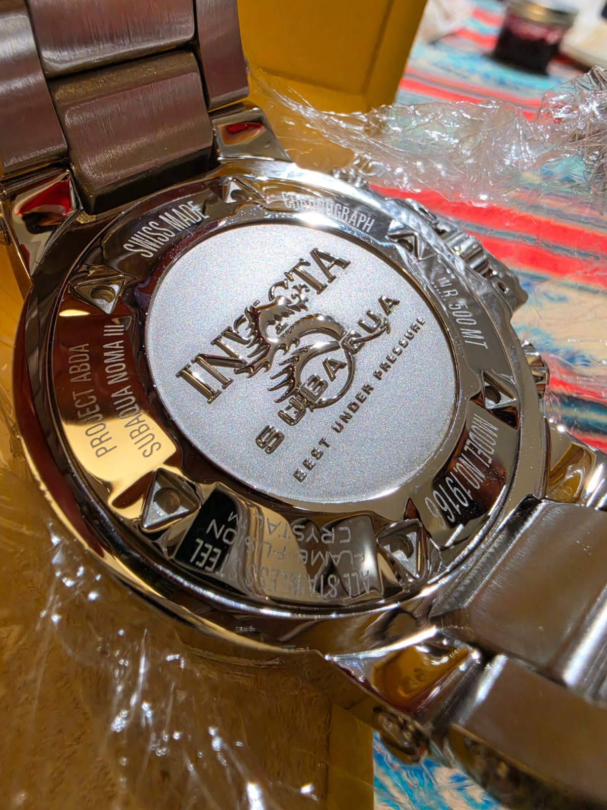 INVICTA SUBAQUA III 19166 SWISS MADE CHRONOGRAPH W.R. 500 MT ALL STAINLESS STEEL