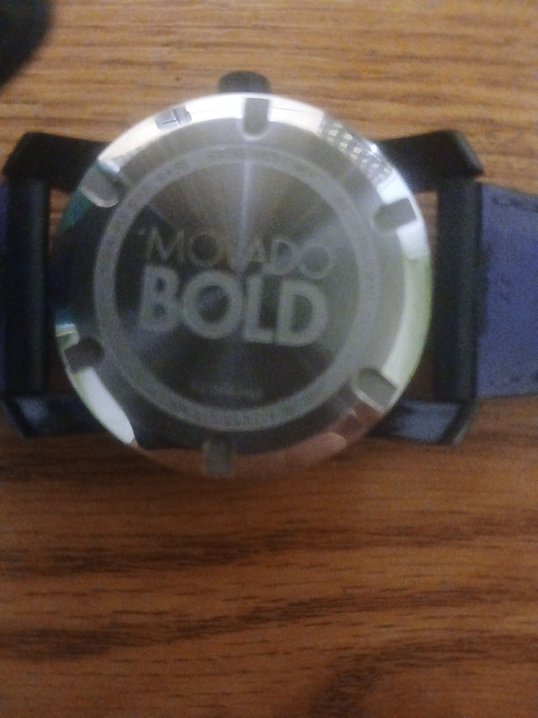 Movado BOLD TR90 42mm Case Stainless Steel Black, Leather Band)
