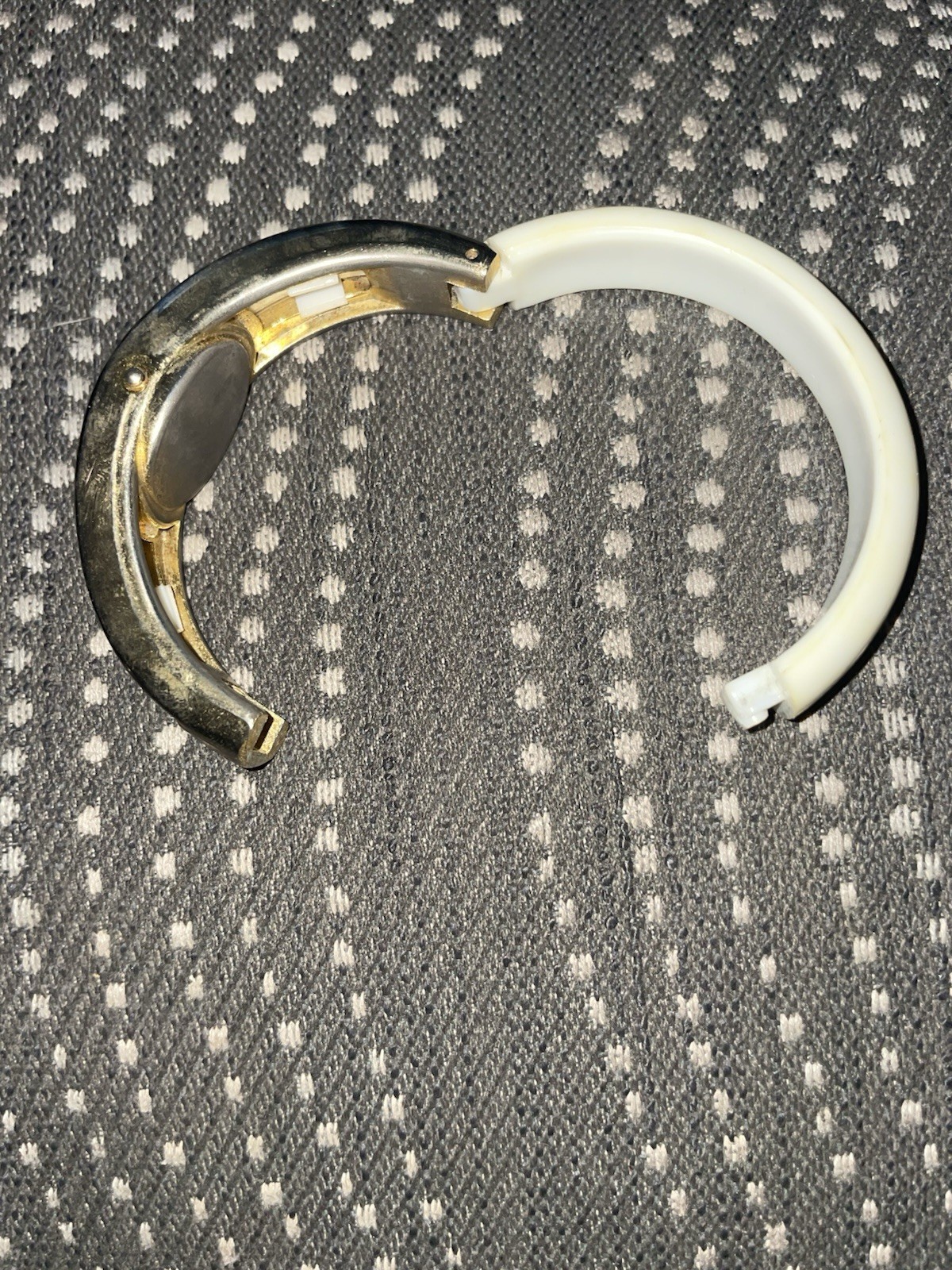 Cream & Gold Toned Digital Cuff Wristwatch..needs Battery