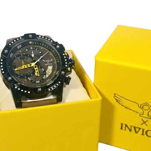 69487 Invicta S1 Rally Chronograph Mens Watch 50mm Leather Band Dial