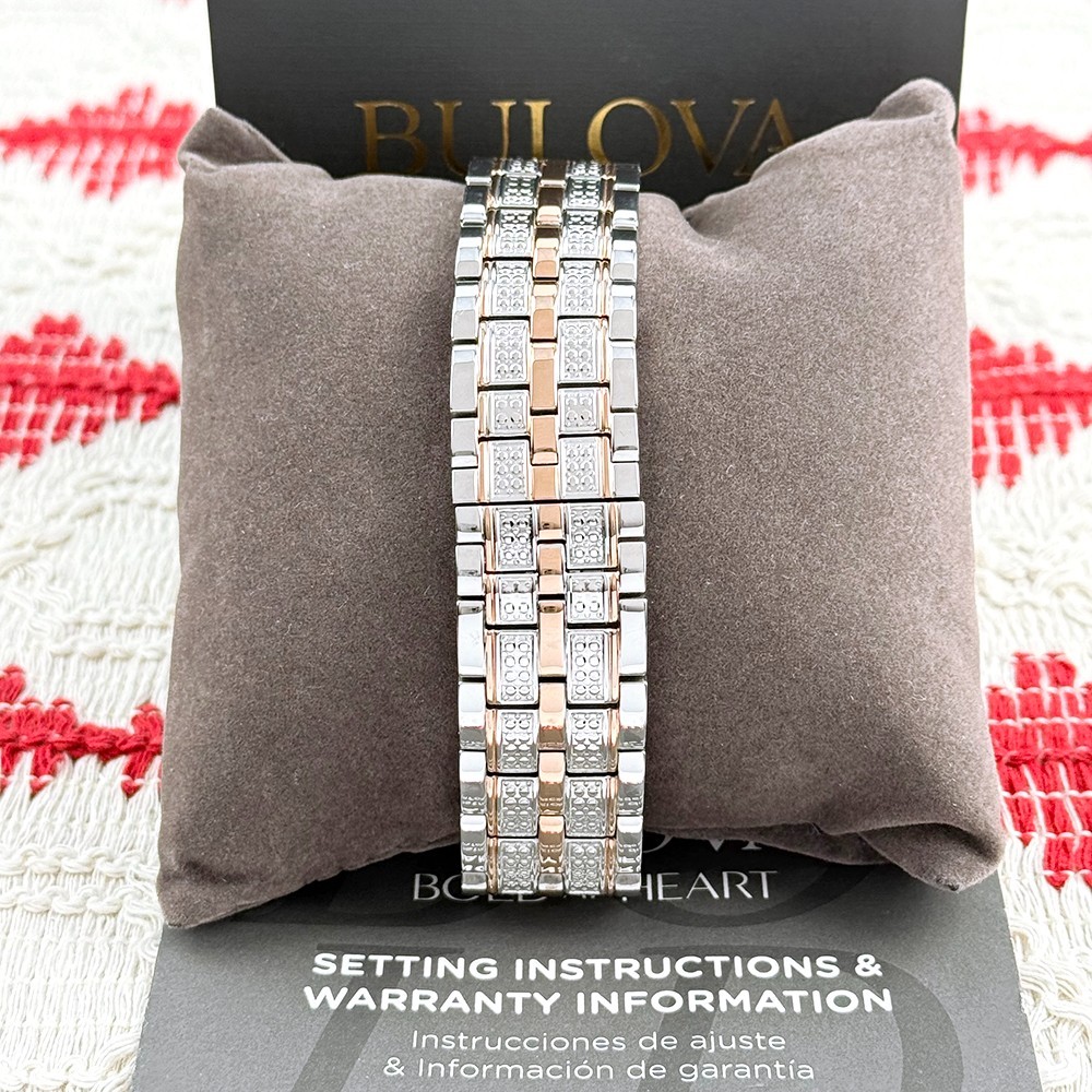 Bulova 98C133 Octava Men’s Rose Gold Crystal Stainless Quartz Watch 41.5mm