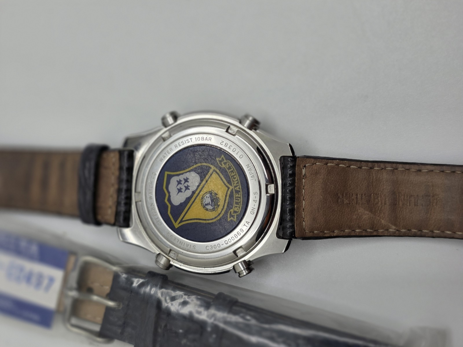 CITIZEN NAVIHAWK BLUE ANGEL C300 WORLTIMER GUN METAL QUARTZ MEN PILOT WATCH