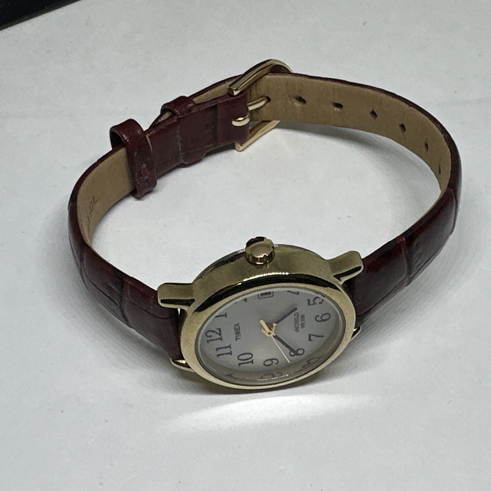 Timex Easy Reader TW2R63400 Women’s Burgundy Leather Strap Quartz Watch XOB78