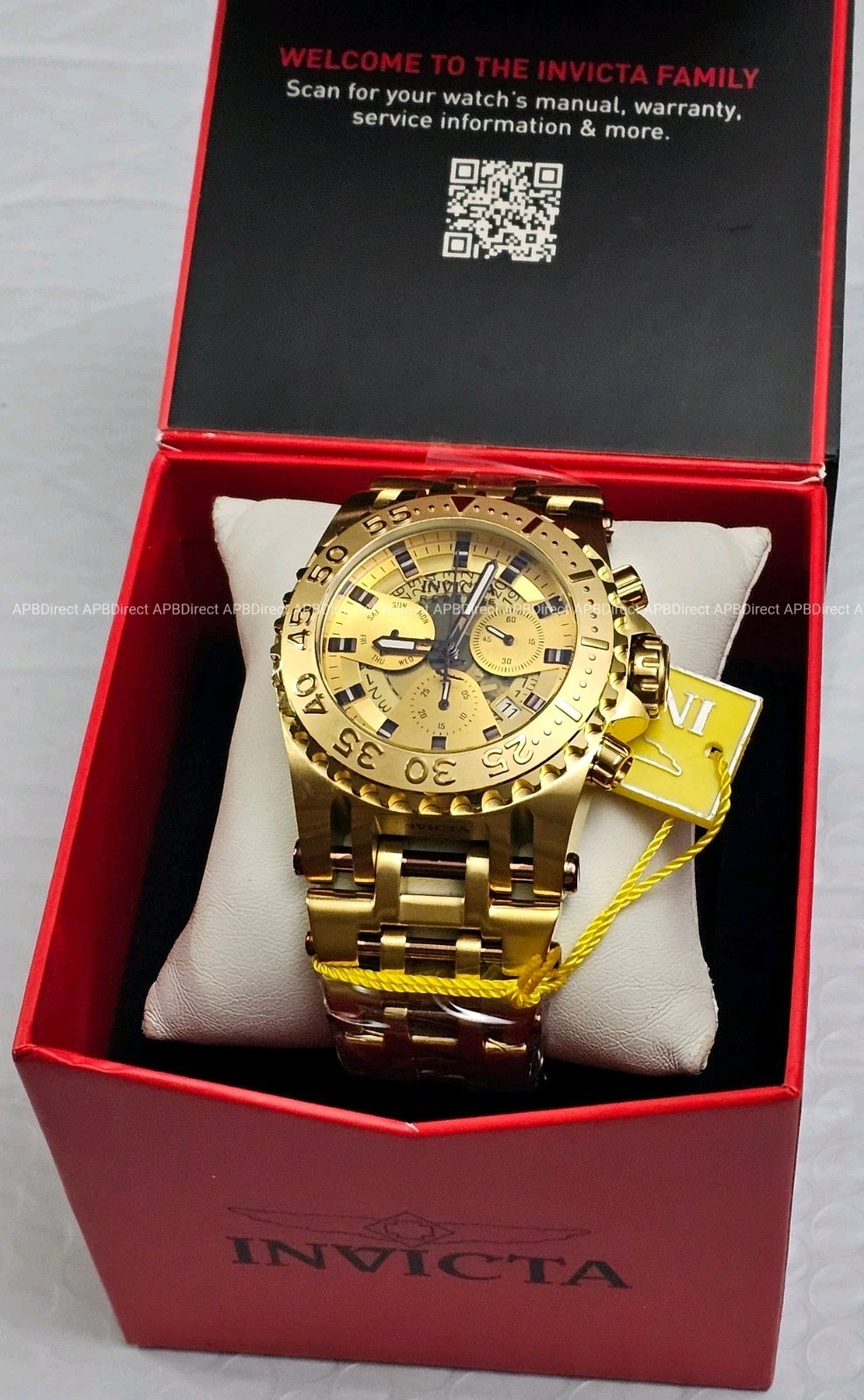 Invicta – Reserve CHAOS Gold LABEL – Swiss Z60 Chrono Gold Plated SS Mens Watch