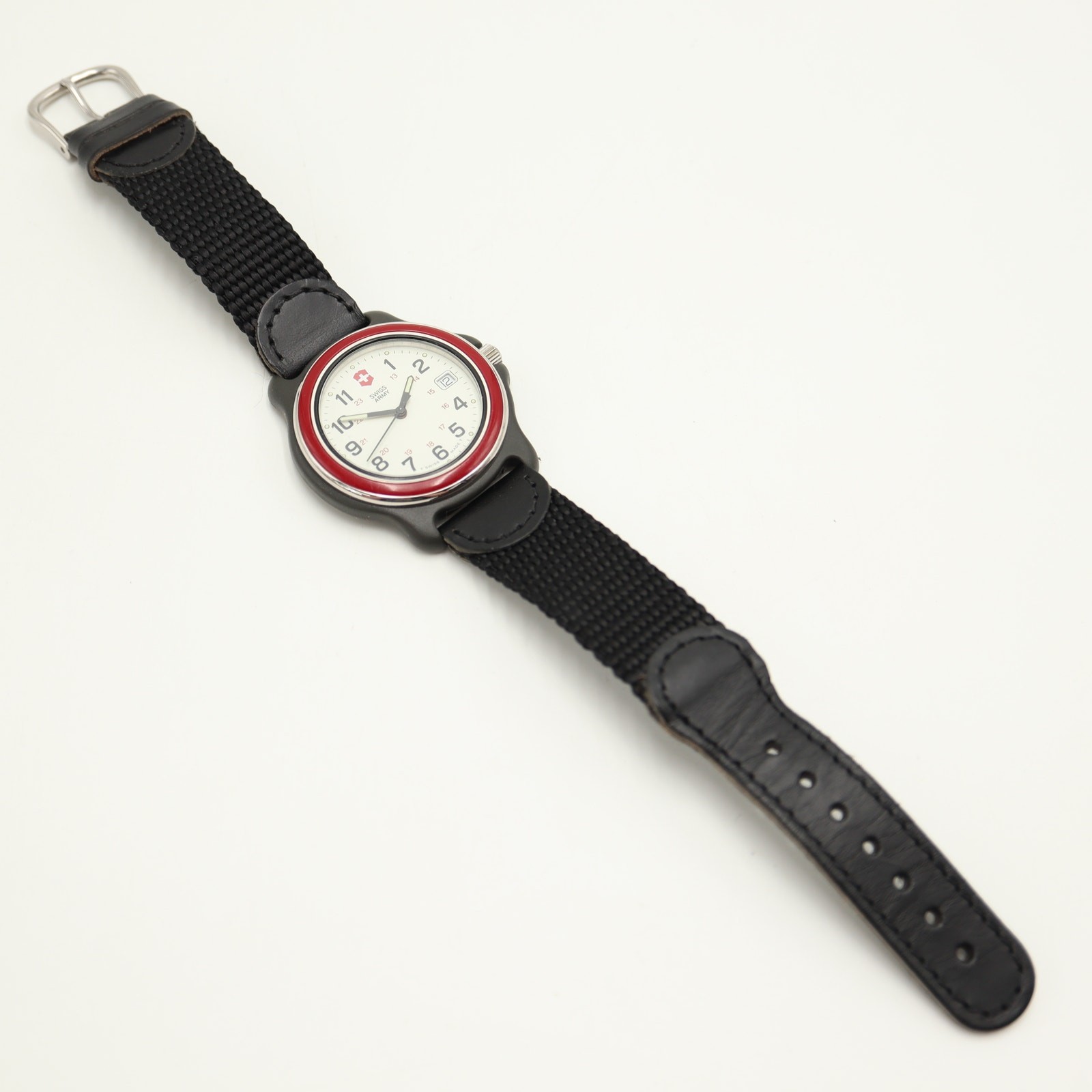 Vintage Swiss Army Marlboro Adventure Team 38mm Watch Date Red Bezel New Battery