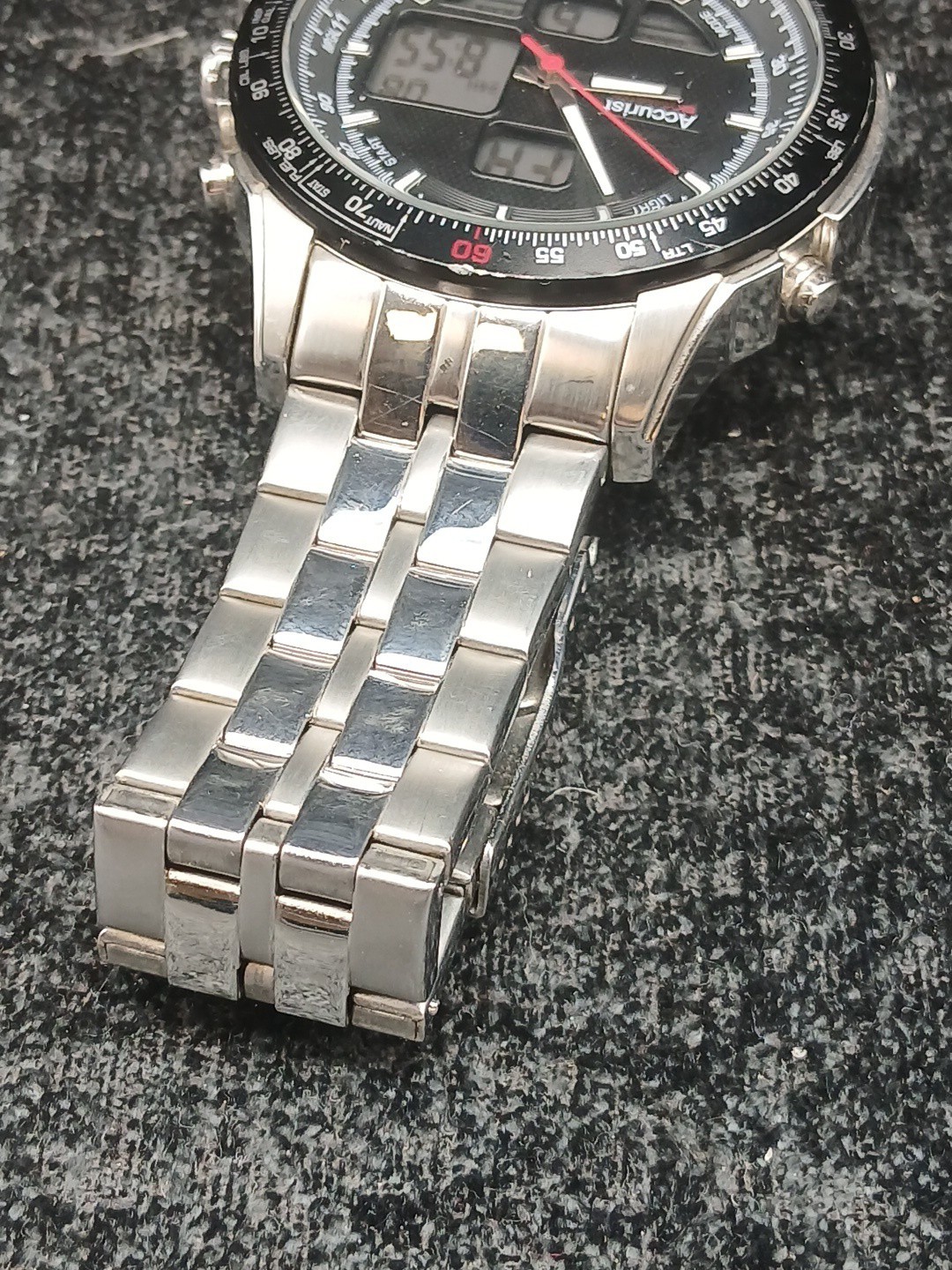 Accurist Skymaster MB929B Chronograph Alarm Quartz Watch Working U1S5