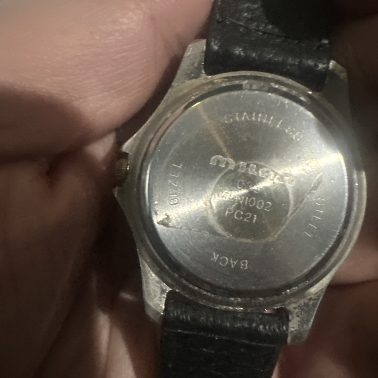 Working Vintage Milan Mens Watch Black Leather Brand New Battery 35mm Fit 8.5in”