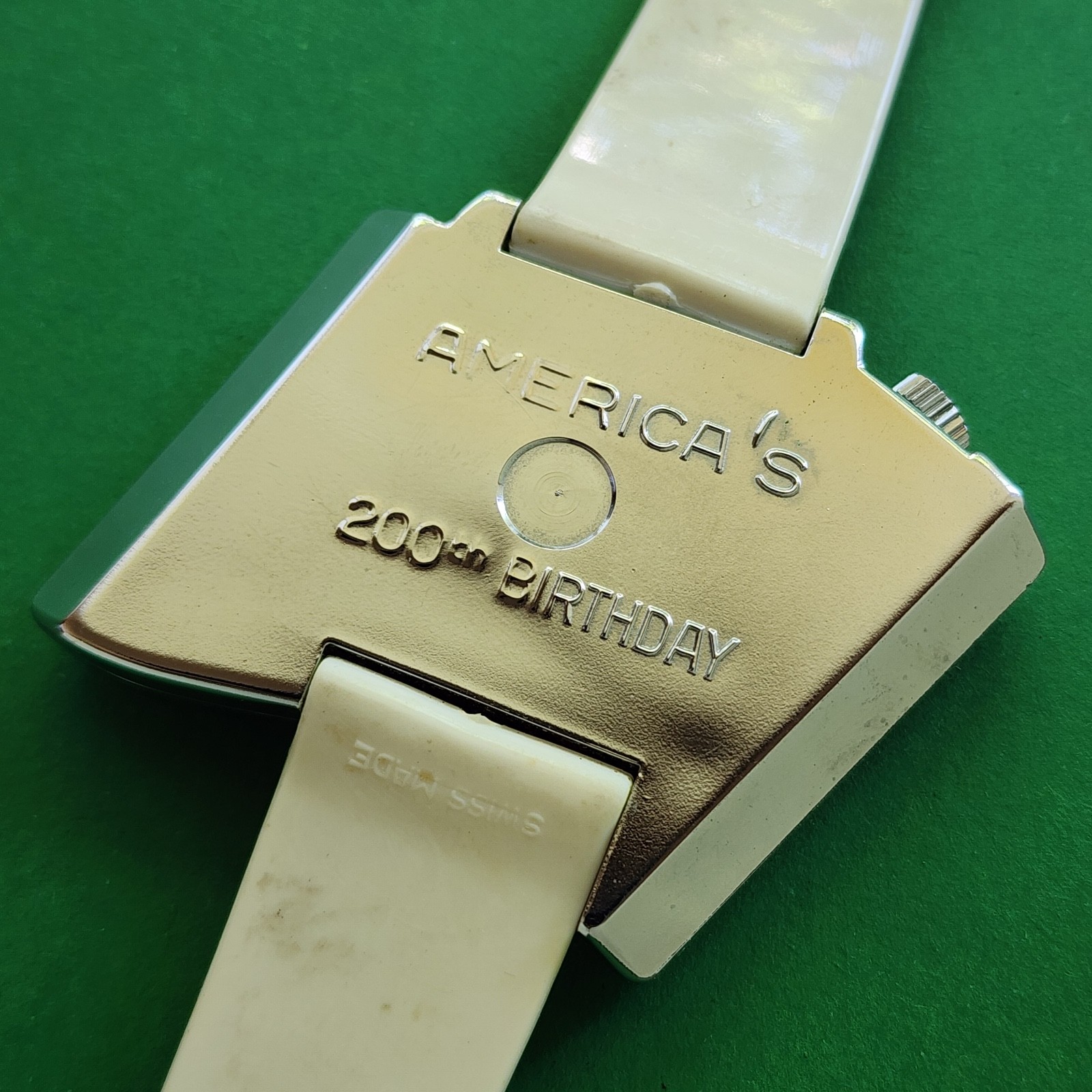 1976 United States Bicentennial Watch Gisa Mechanical Movt Flag Design Oversize