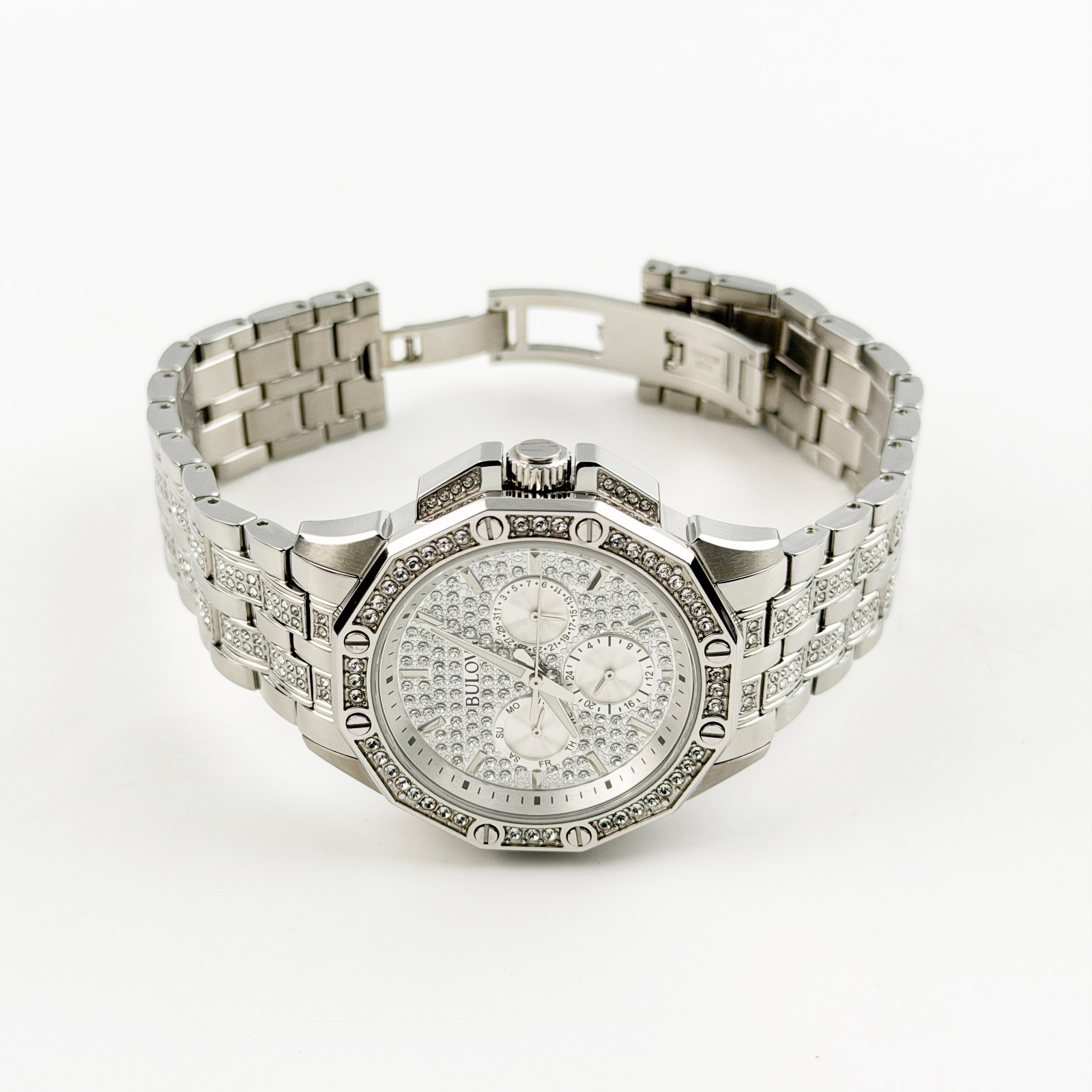 Bulova Men’s Watch Crystal Octava Silver-Tone Stainless Steel Bracelet 96C134