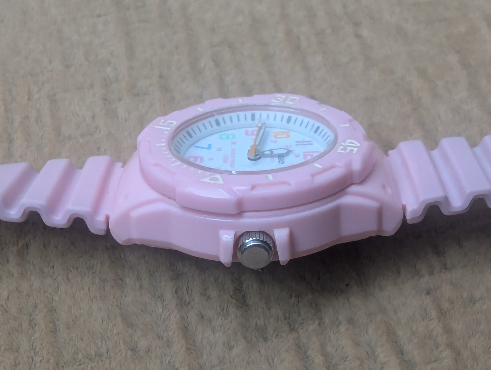 CASIO Ladies Women’s Pink Watch White Multicolor Wristwatch Resin Band LRW-200H