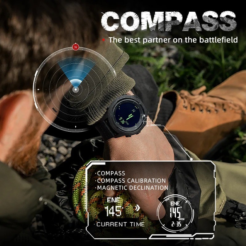 NORTH EDGE APACHE-46 Digital Sports Watch Altimeter Barometer Compass WR50M