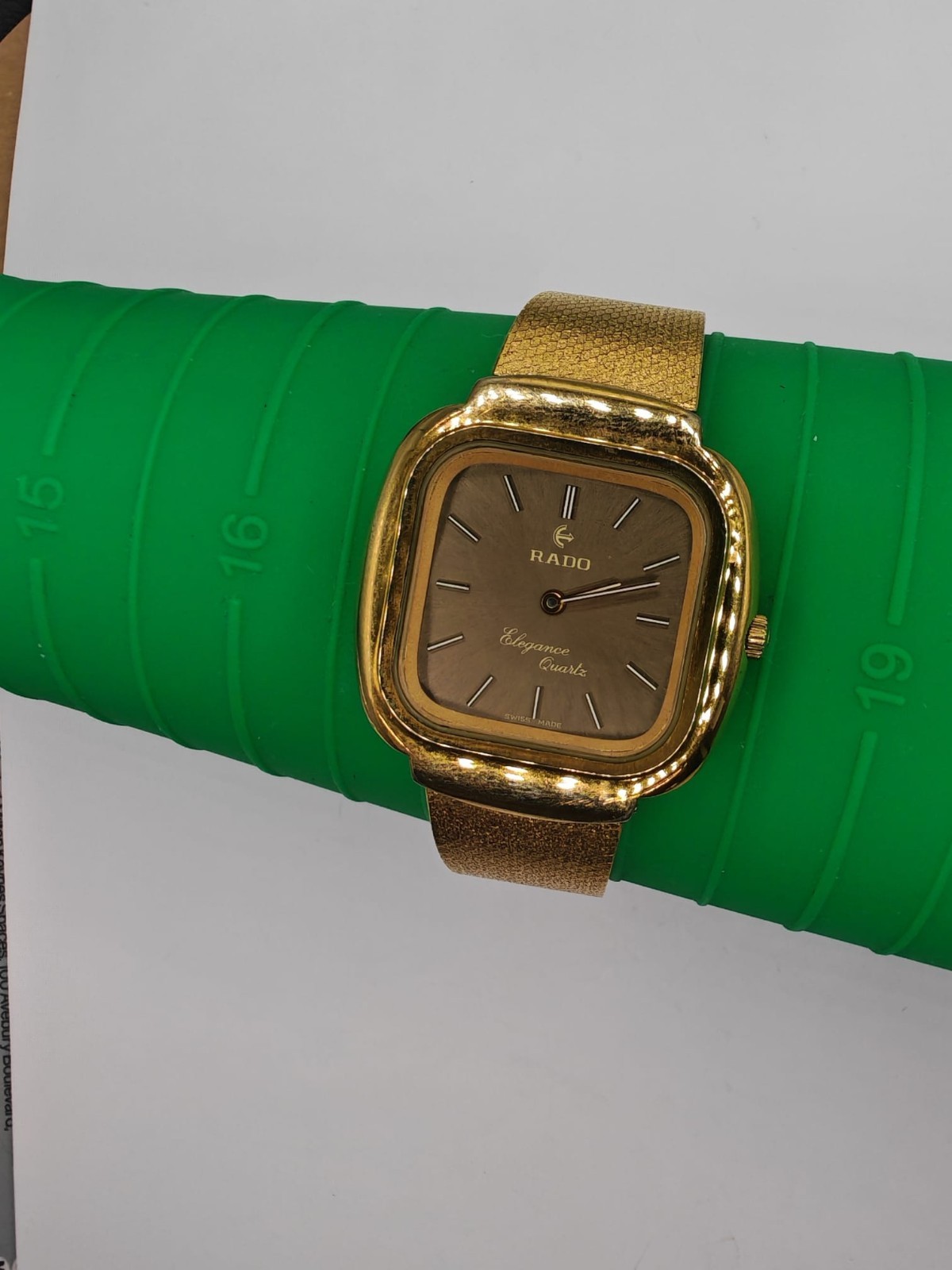 Vintage Rado Elegance Quartz Gold-Tone 36mm Watch Parts or Repair