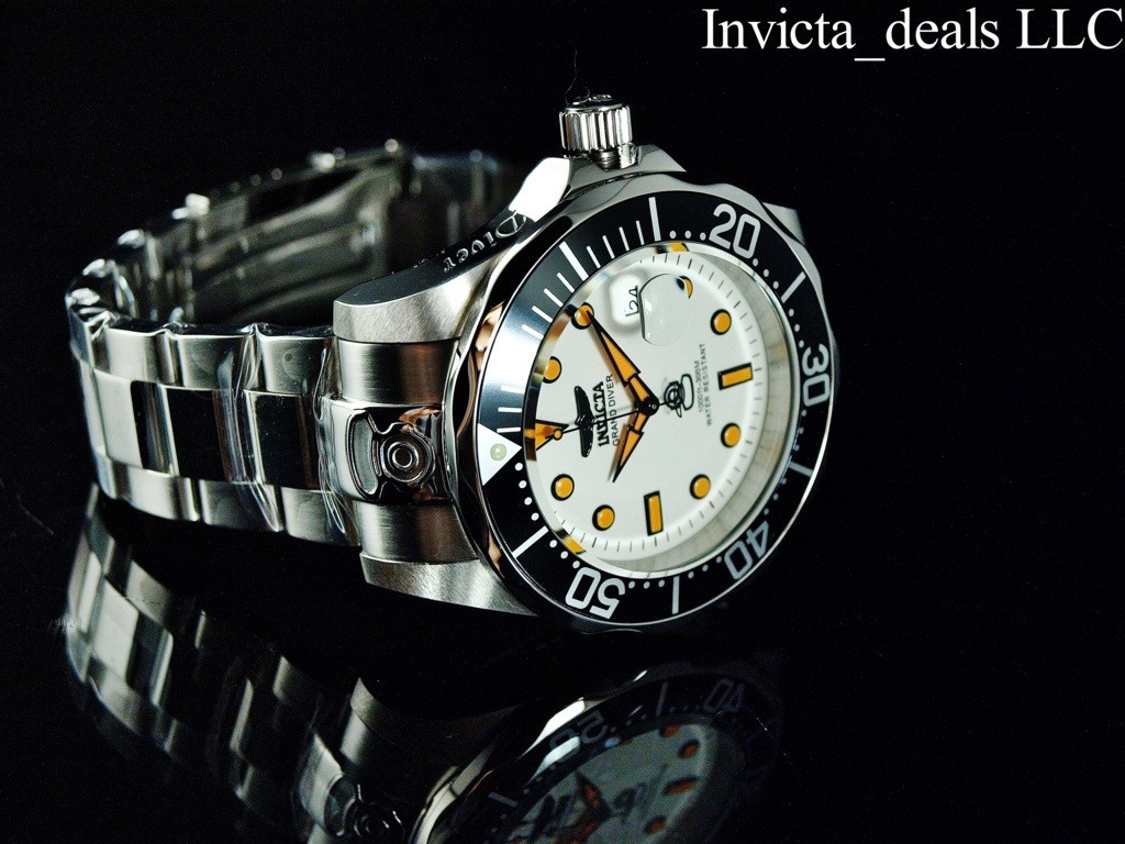 Invicta Men’s 47mm GRAND DIVER AUTOMATIC NH35A FULL LUME Dial Silver Tone Watch