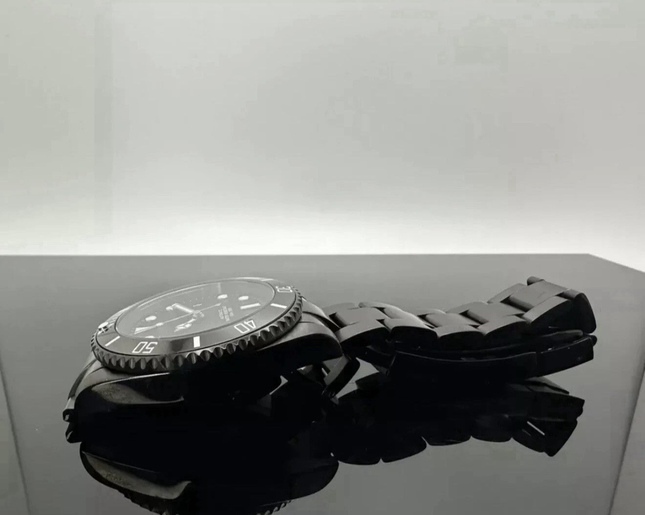 Custom 40mm Stealth Black Sub Style Dive Mod Watch w/ NH35 Automatic