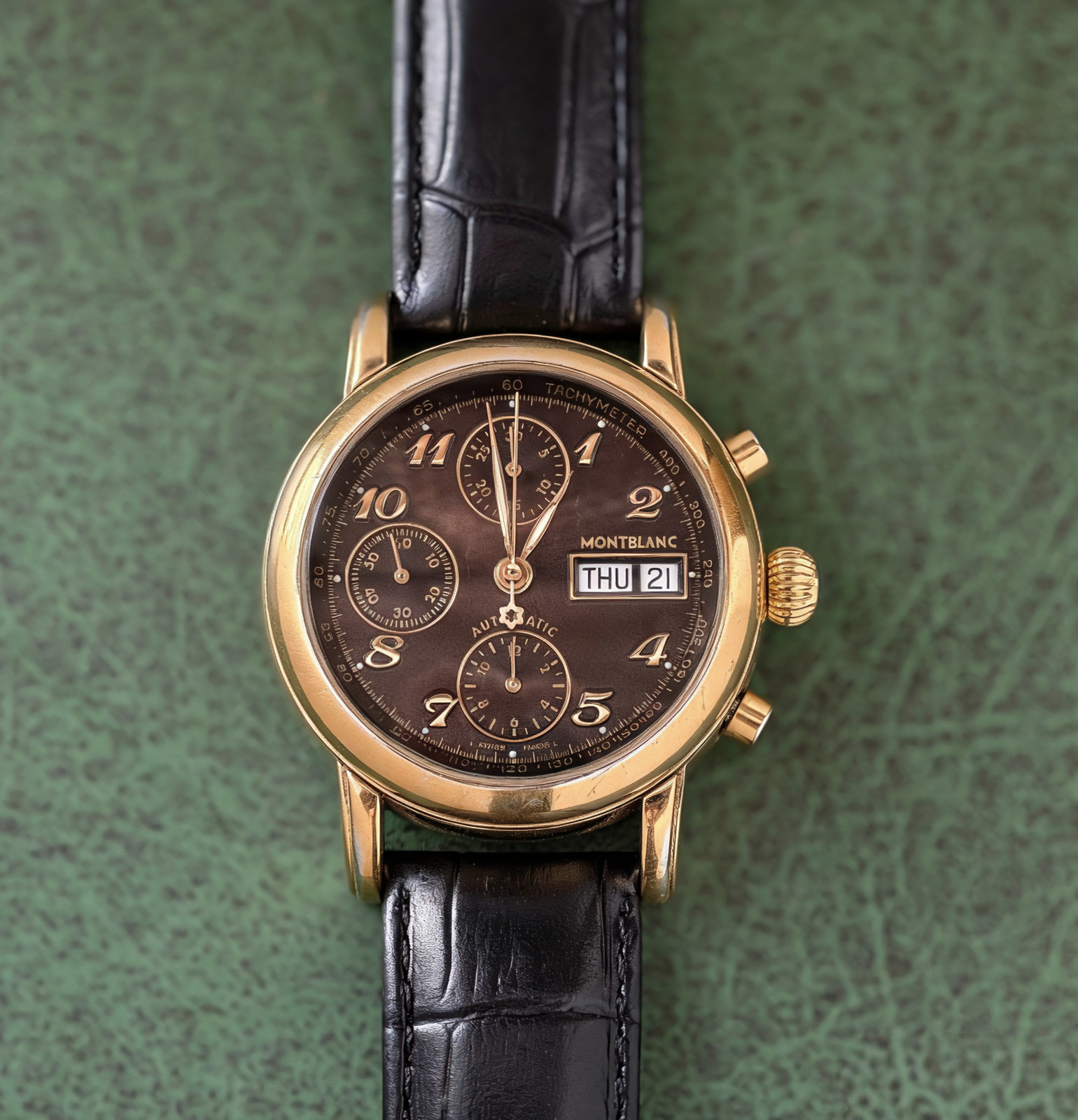 Montblanc Black Dial Star 8459 Men’s Watch Automatic 37.3mm Chronograph Day Date