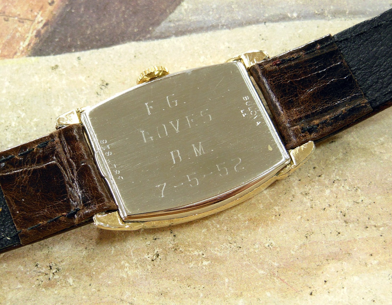 1951 Vintage BULOVA Fancy Case, Stunning GREEN Dial, Serviced & Warranty