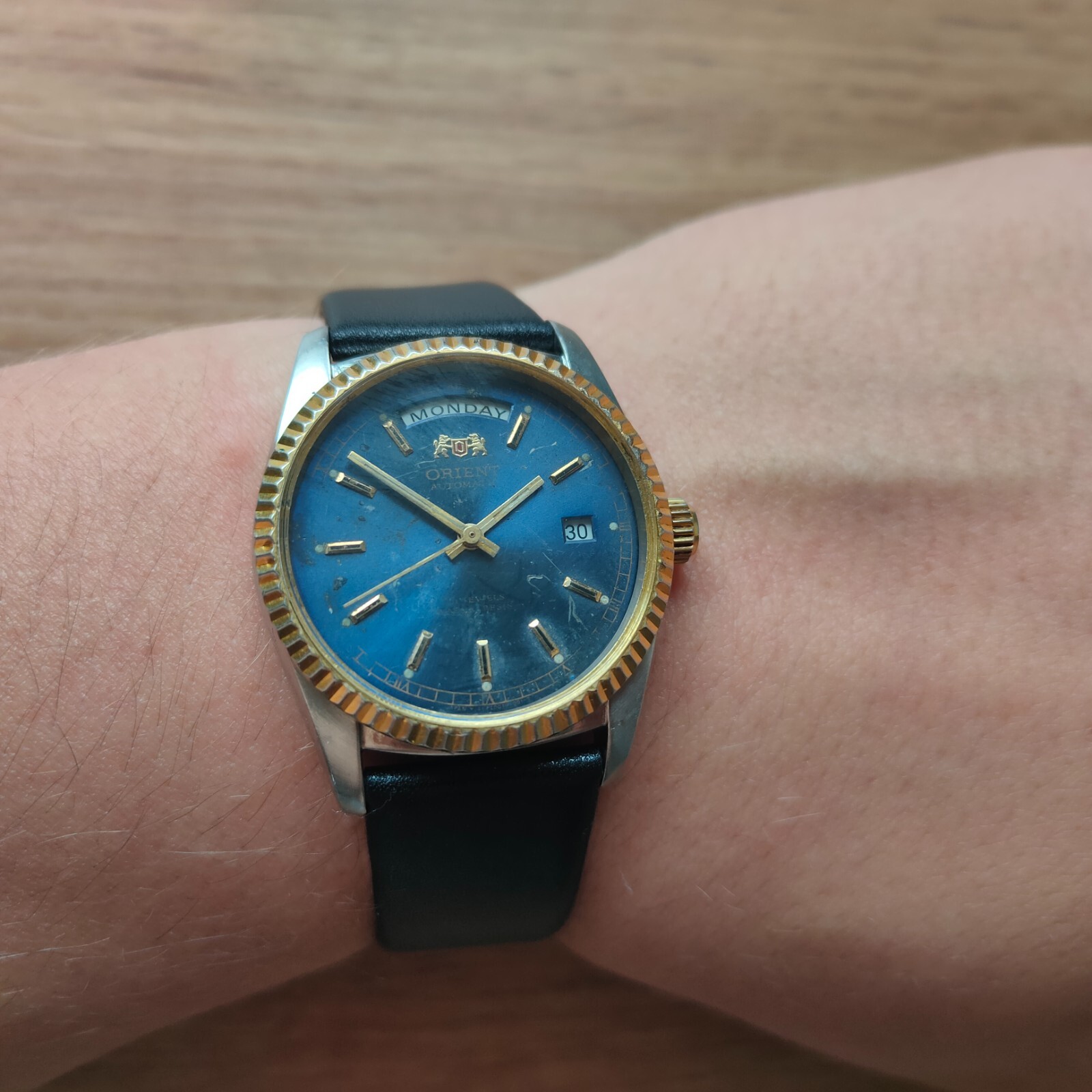 Rare Orient President watch, day date orient Automatic Watch, rare blue dial