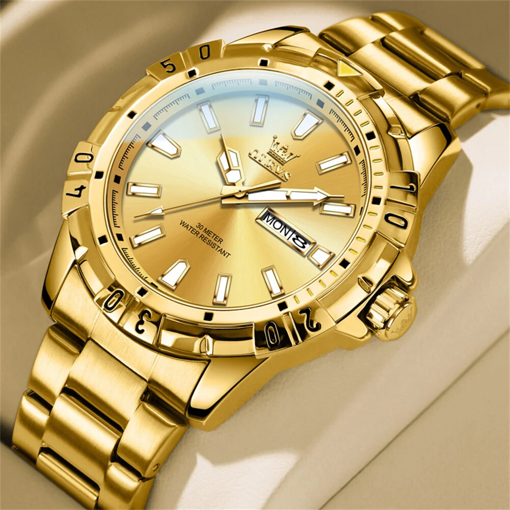 OLEVS LUXURY MEN’S WATCH WATERPROOF STAINLESS -STEEL