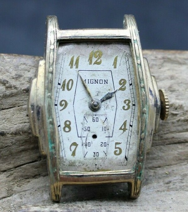 Mignon Hoffrers Watch Uris 15J Swiss 25.8×36.4mm 13.4mm LUG ART DECO (Q3G)
