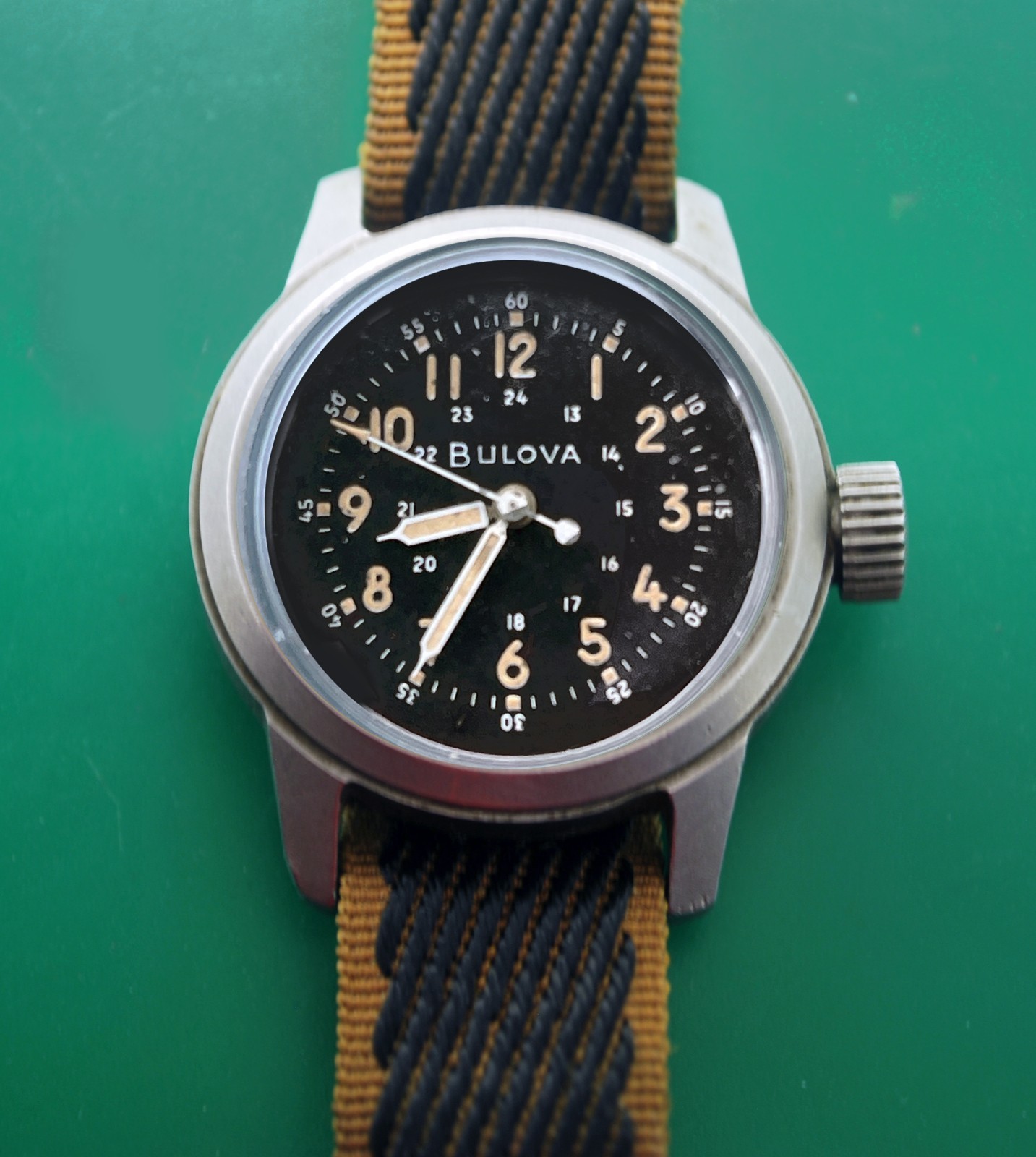 BULOVA Type A17A Air Force US Army Hacking Military Watch From Vietnam Period