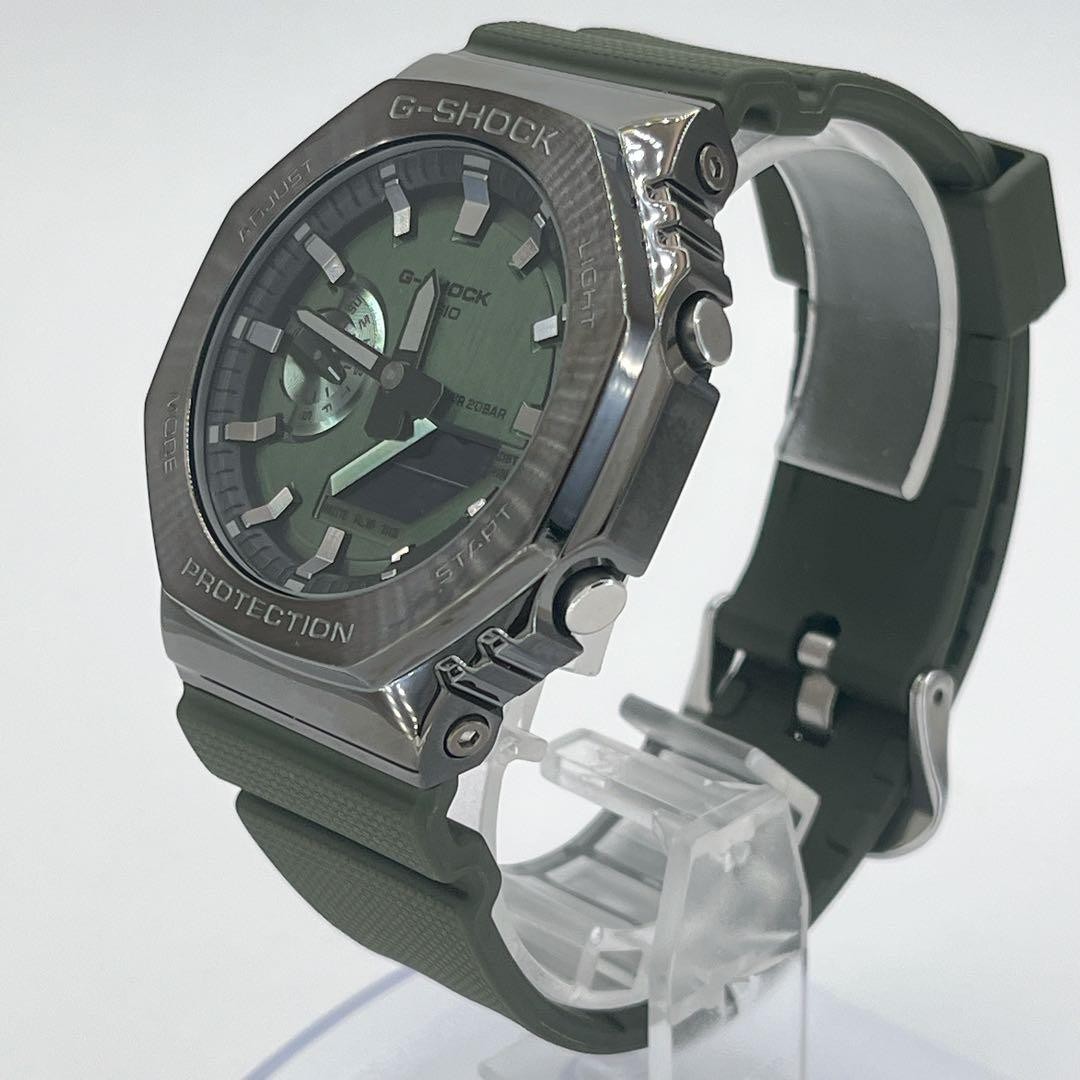 Excellent condition New battery G SHOCK GM 2100B Green Casioak Watch