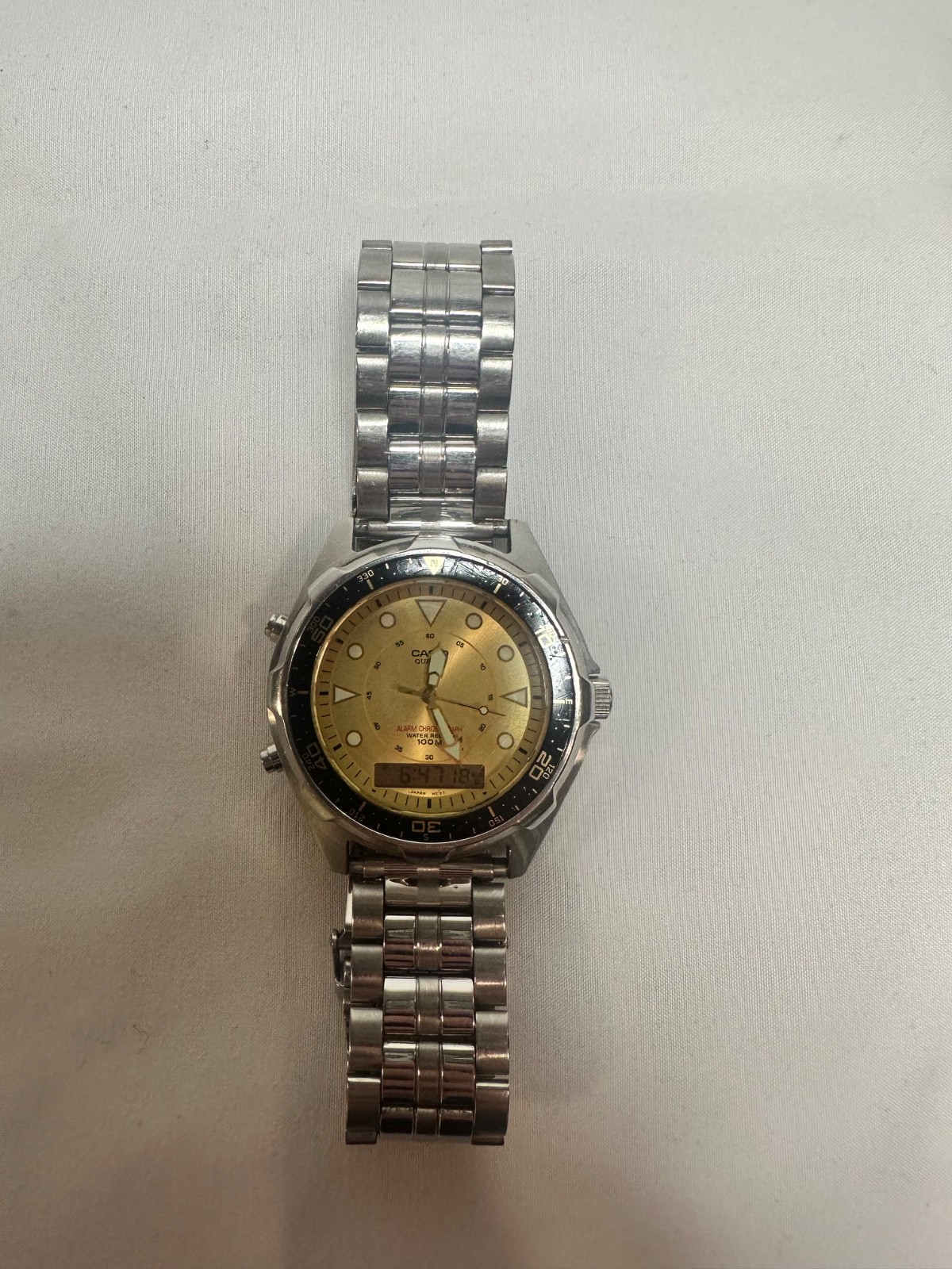 Vintage Casio AMW-320D Ana-Digi Diver Arnie Champagne Dial Module 1374 “Arnie”