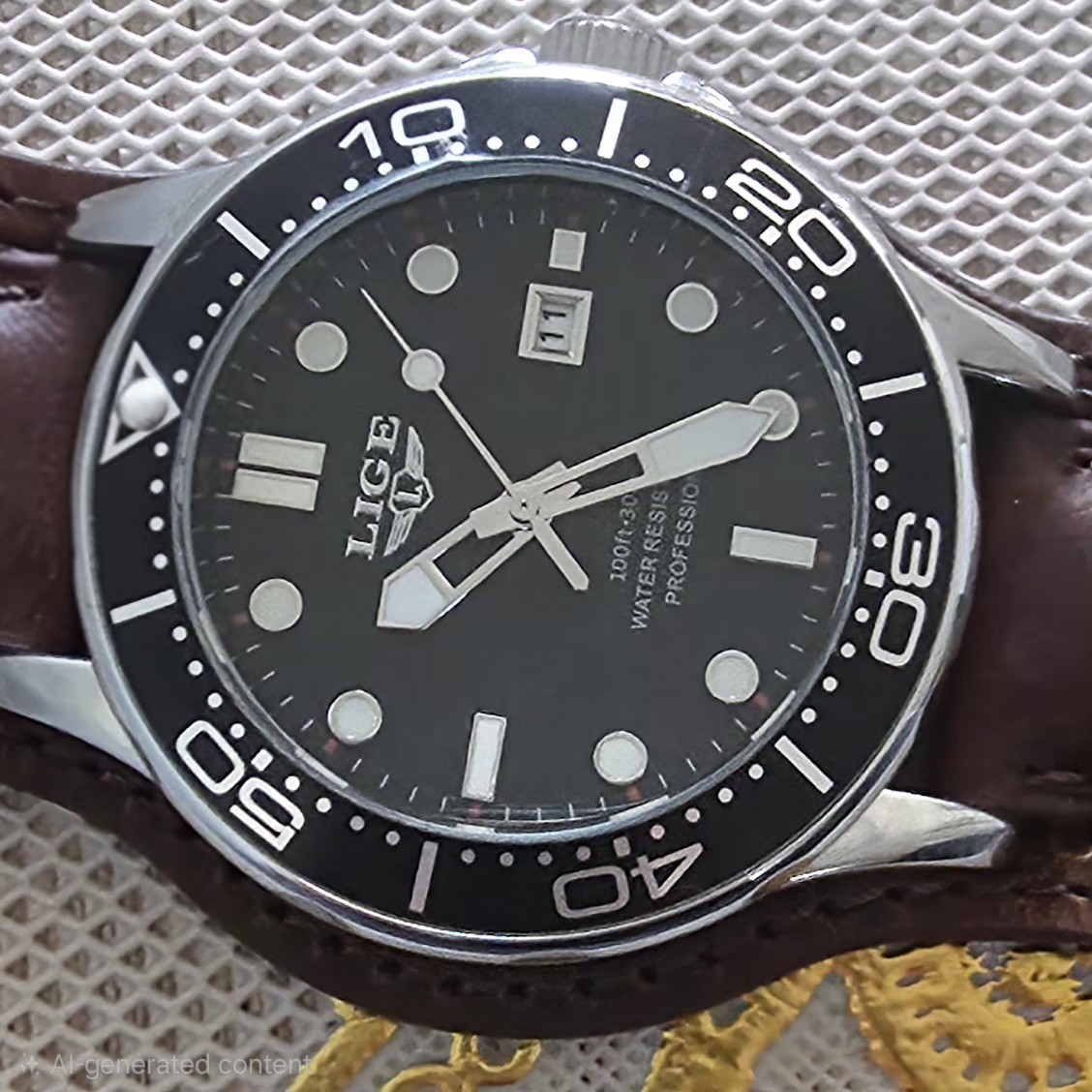 LIGE Mens Luxury Waterproof Sports Quartz Watch with Cuff Style Watch Band