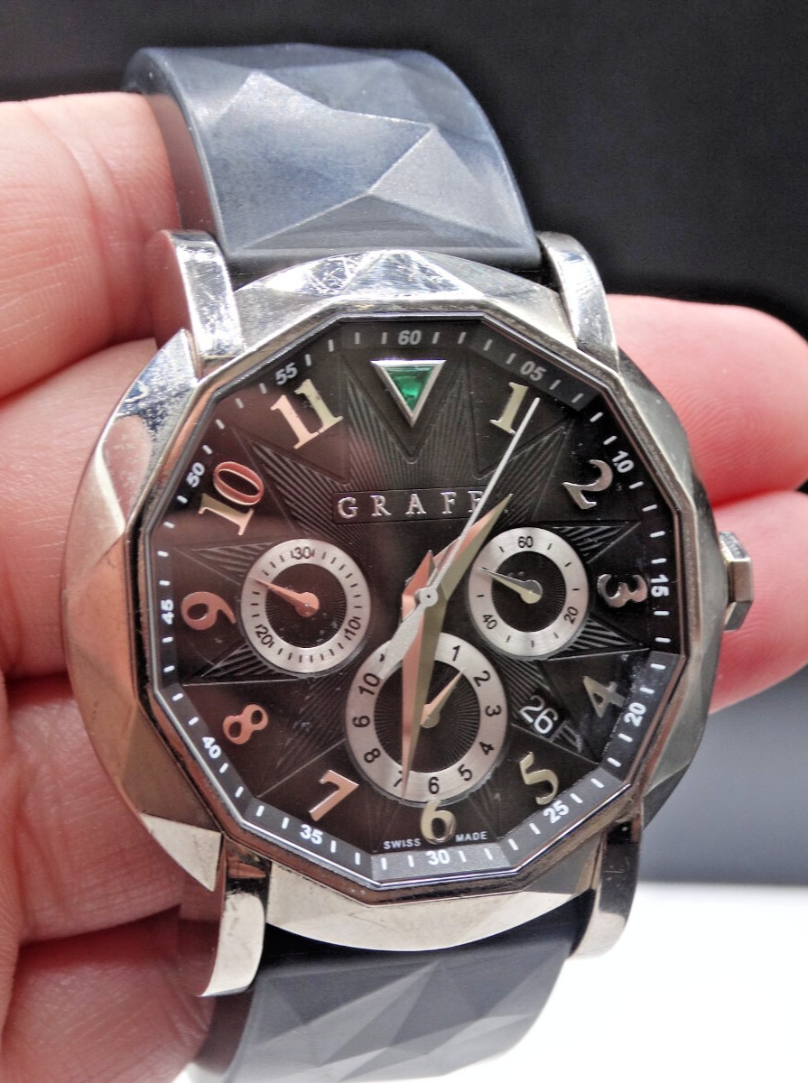 Graff ChronoGraff 18k White Gold Men’s Watch 45mm CG45WGB