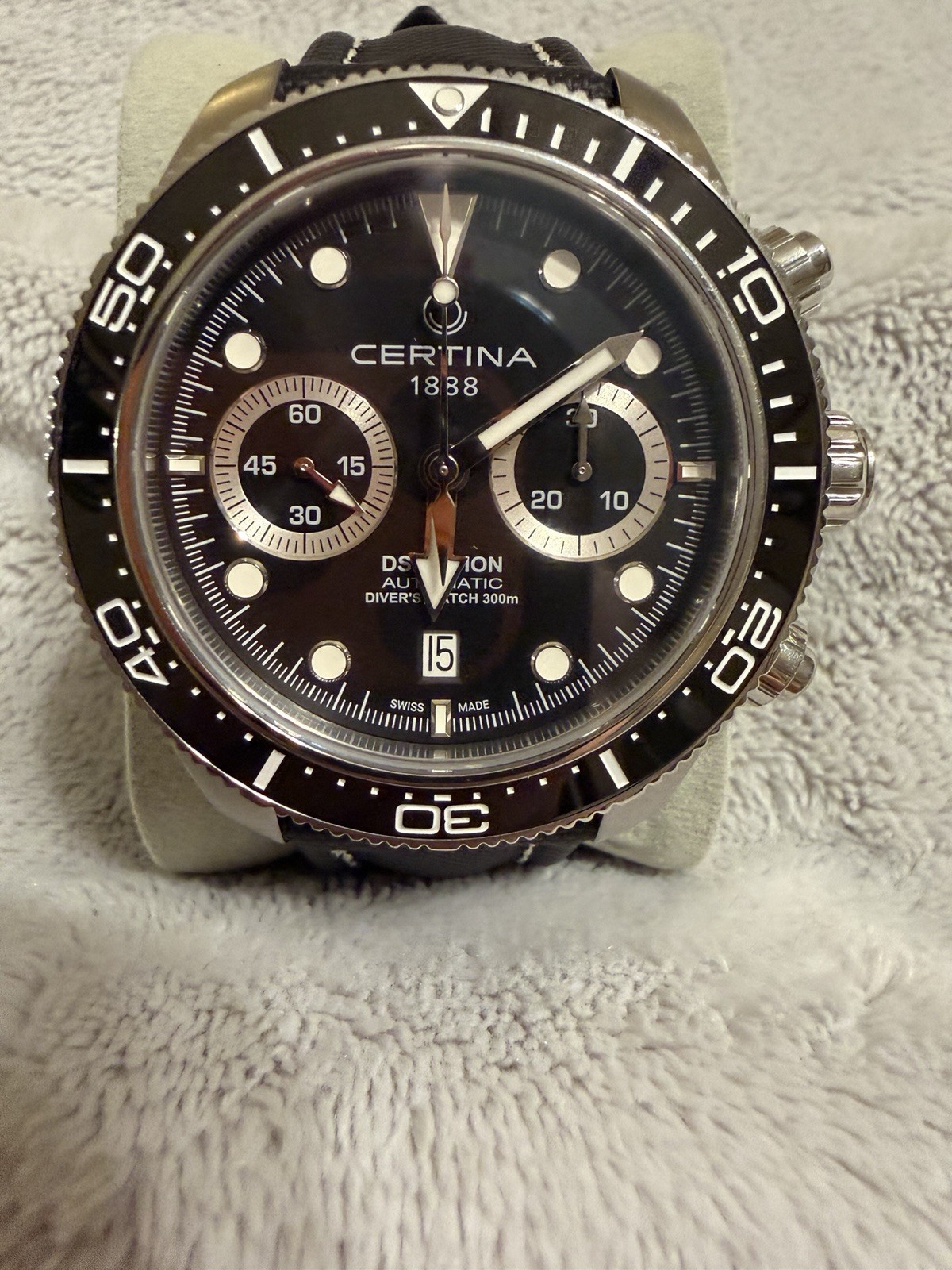Certina DS Action Automatic Chronograph Diver 300m Black Dial 45mm w/ Box Papers