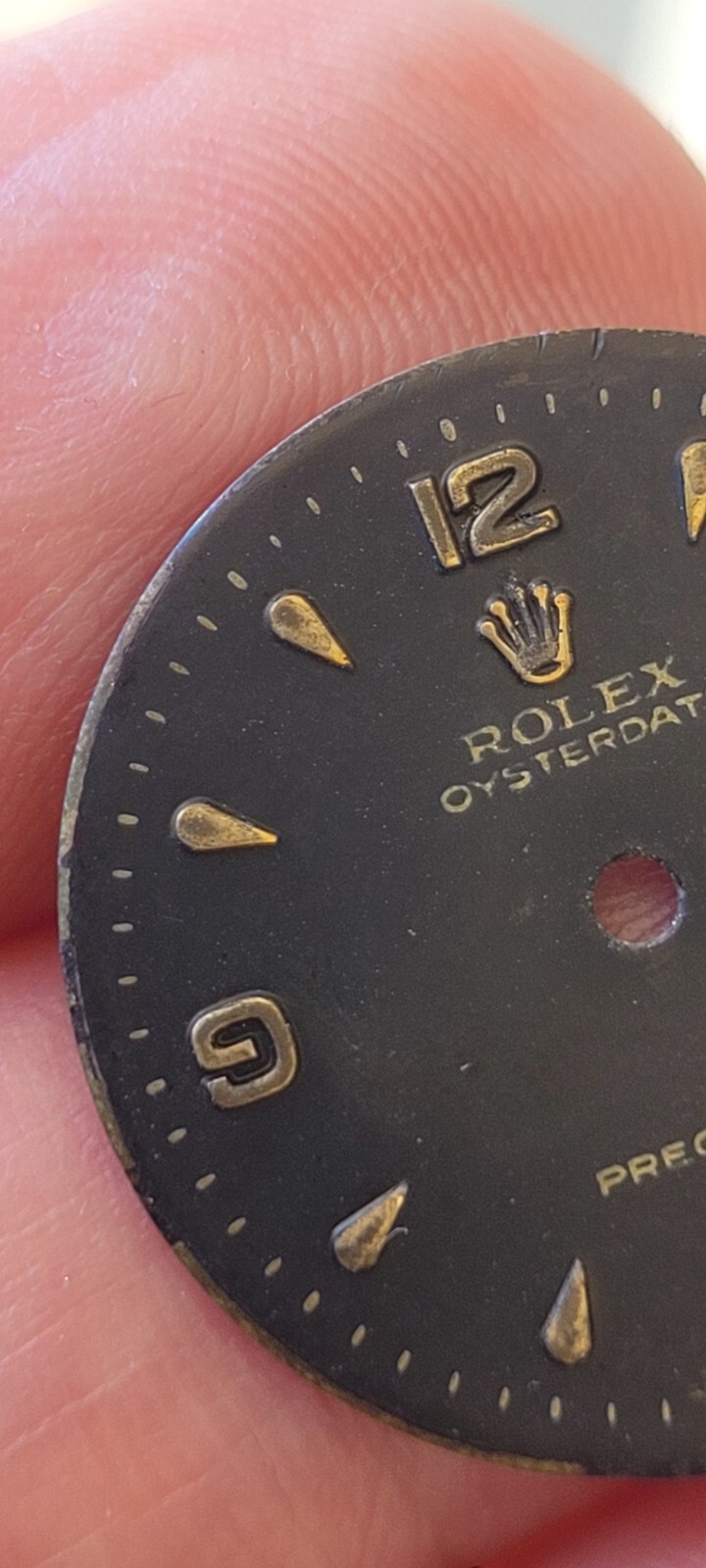 Vintage rare Rolex midsize oysterdate precision black model 6466 dial 24.2 mm
