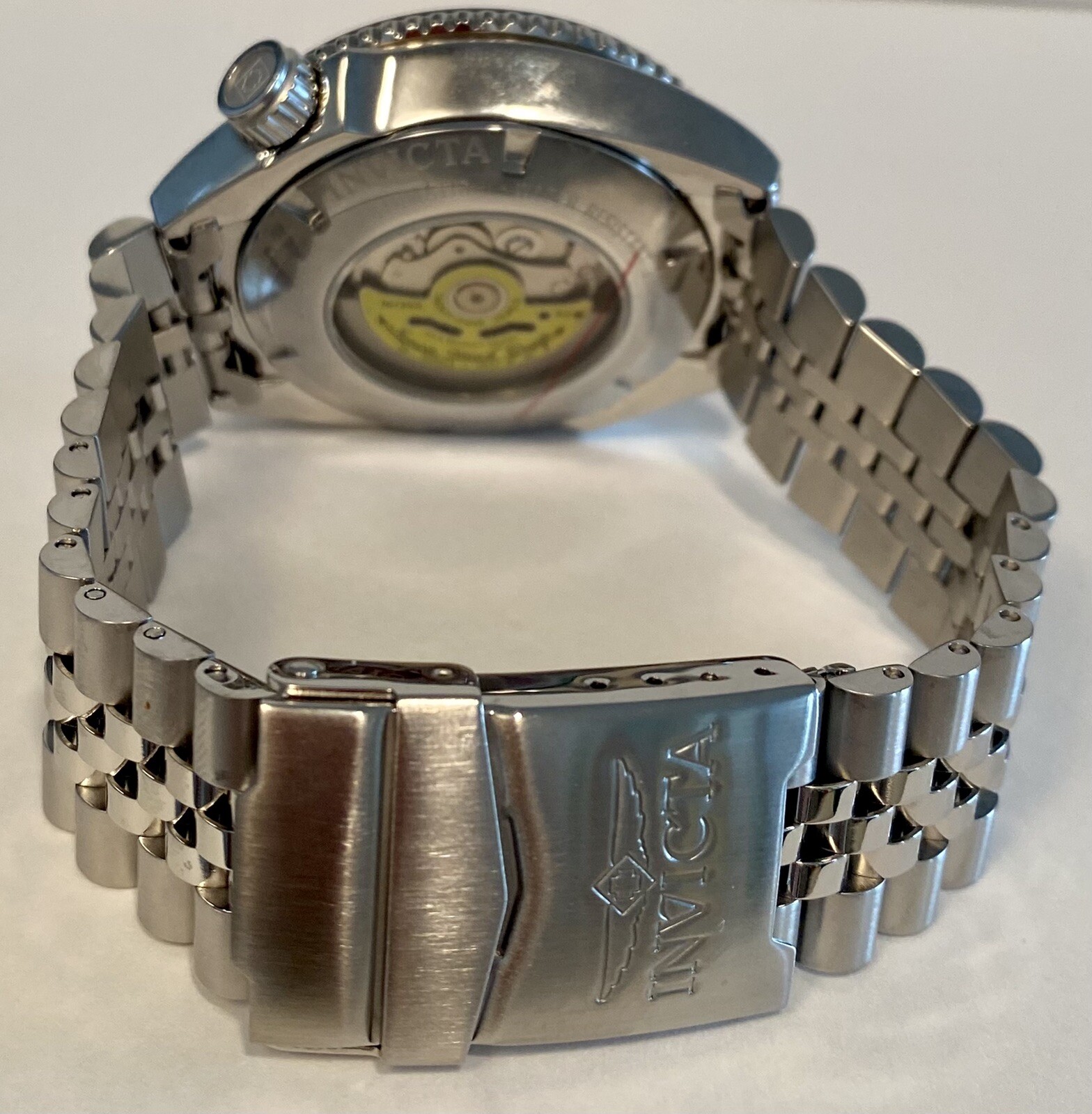 Invicta Sea Wolf Gray/Orange/Silver-tone Bracelet Auto 47mm Pro Diver Mens Watch