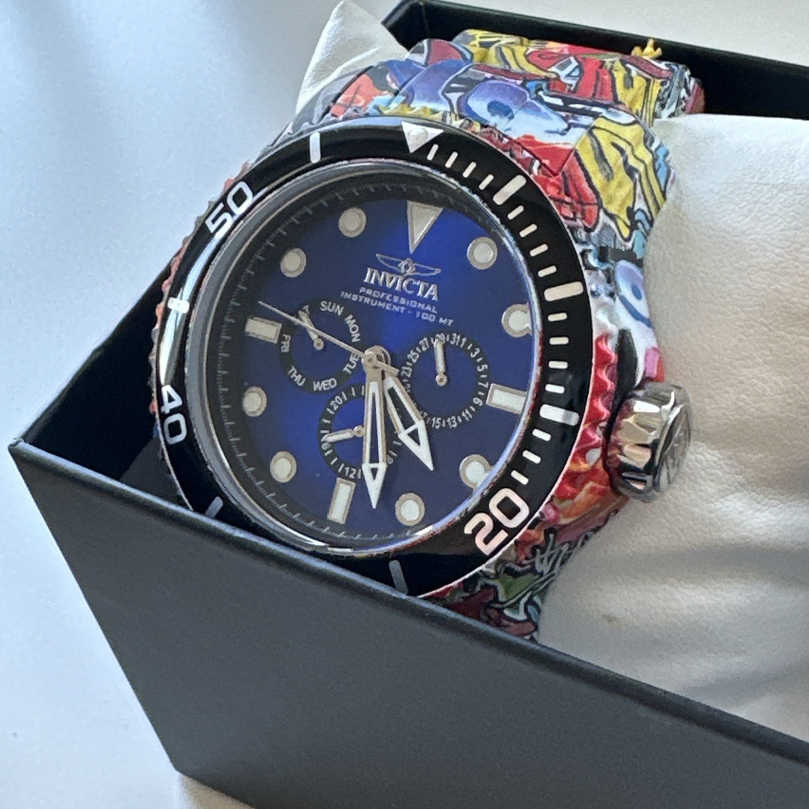 Invicta Men’s Watch Pro Diver Quartz Blue Dial Aqua Plating Steel Bracelet 47856