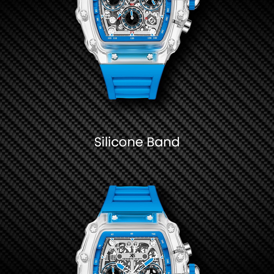 Kenneth Scott Men’s Multi Function Watch | Clear Dial, 44.3mm, 50 m (5 ATM)