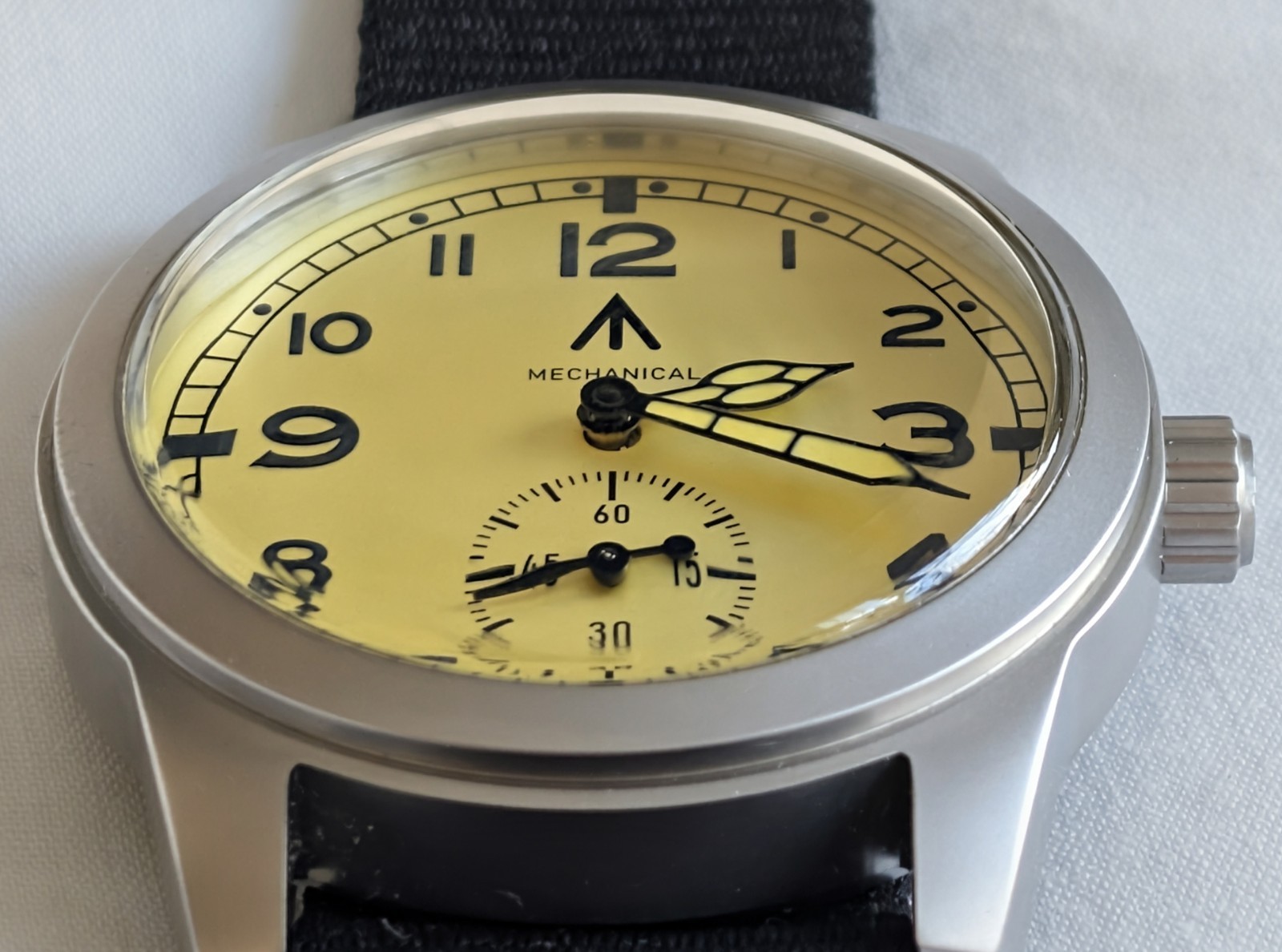 Toujours Pret Mechanical Dirty Dozen Military watch Blasted Stainless steel 39mm