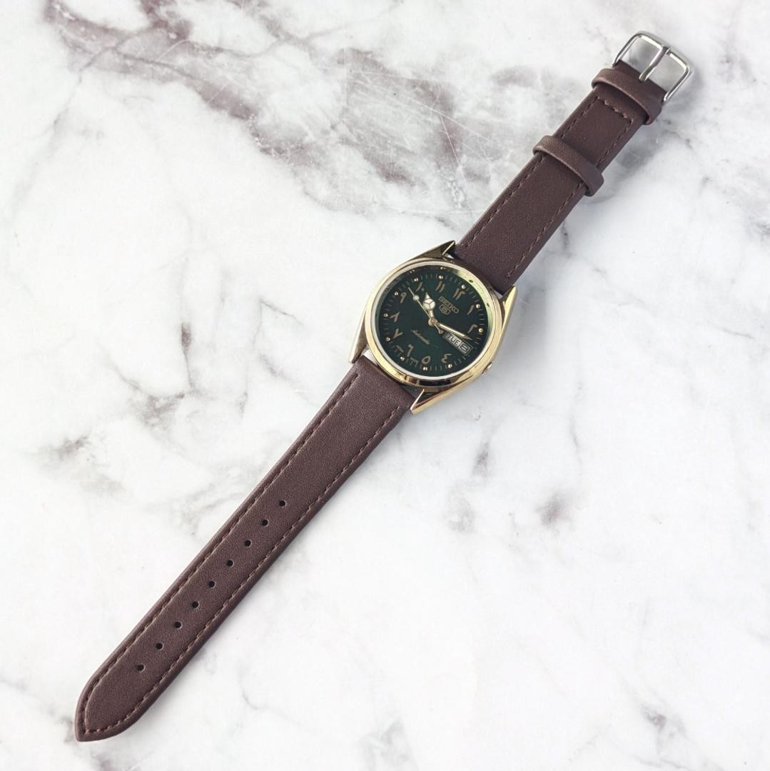 SEIKO 1980-1989 5 Green Dial Automatic Watch 35mm Wrist 19cm From Japan