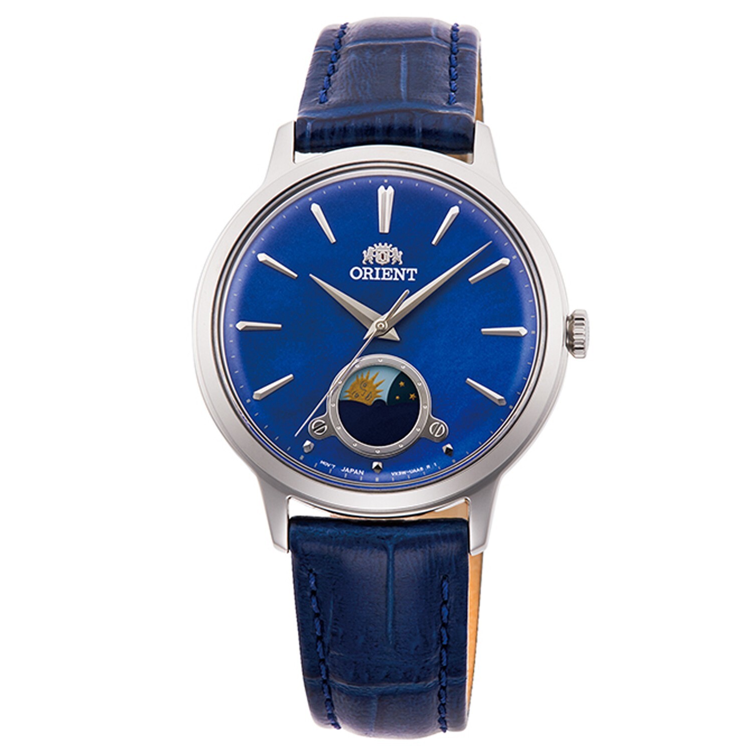 Orologio orient donna al quarzo analogico da polso watch quartz blu solare luna