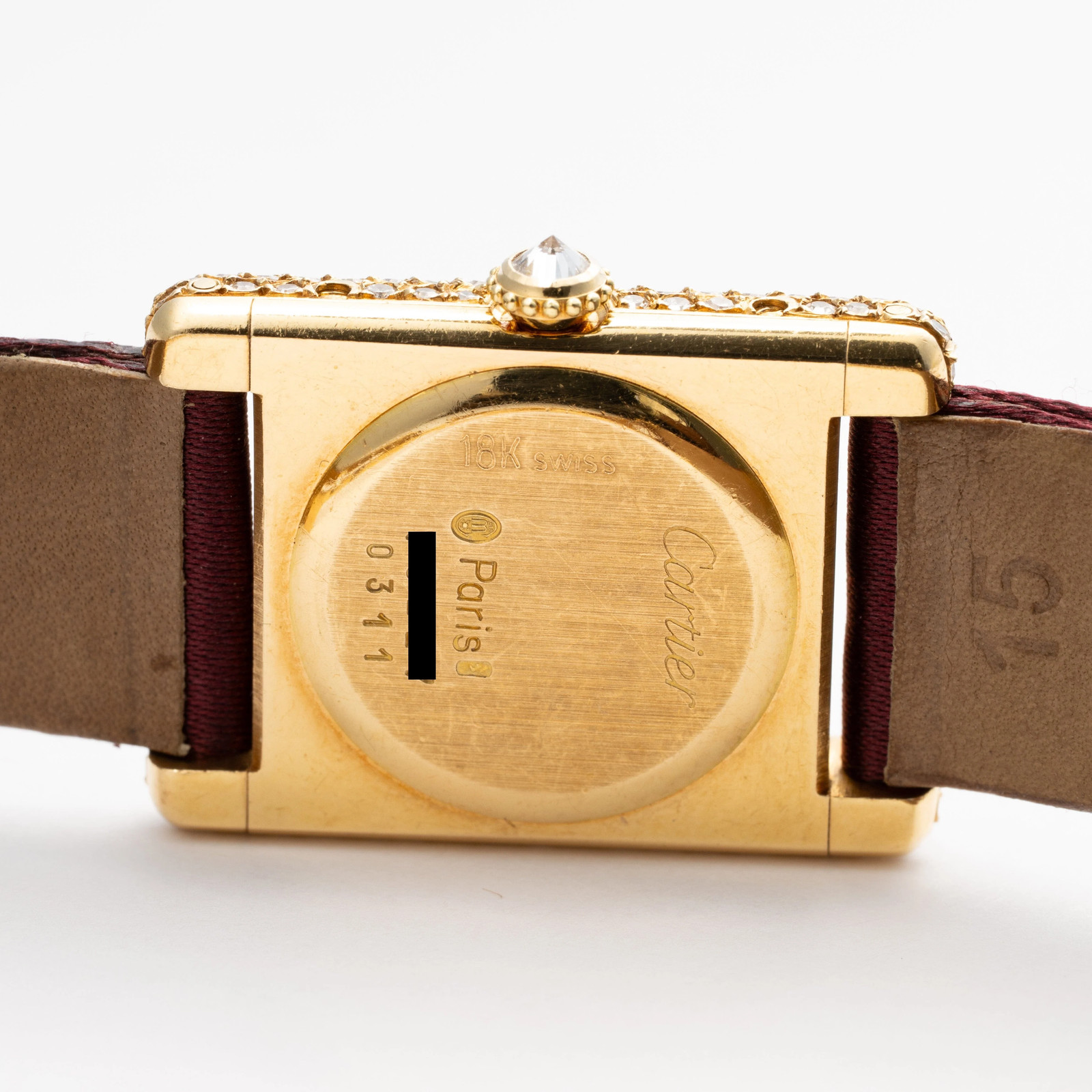 Cartier Tank Louis Paris Diamond 18K Yellow Gold Ladies Watch
