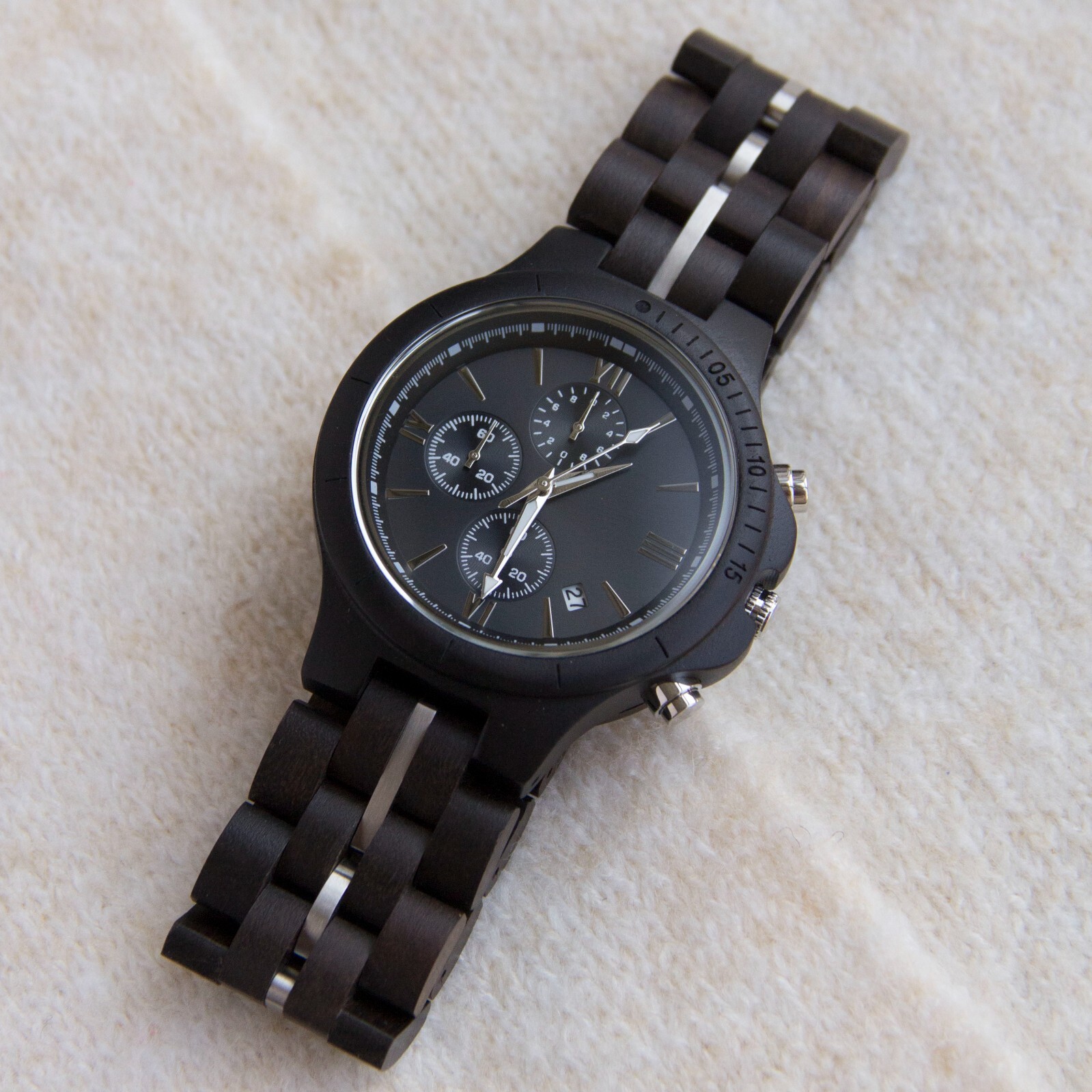 Men’s Wood Watch Handmade Chronograph Wooden Watch