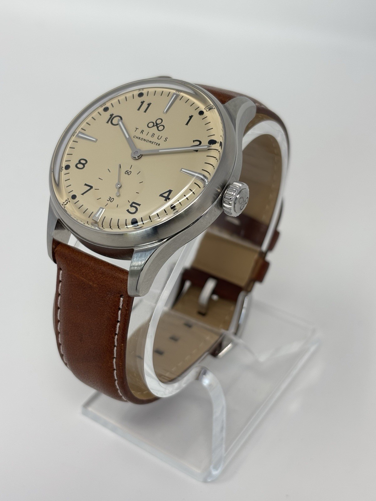 Tribus TRI-01 Small Second COSC Men’s Automatic Watch – Cream