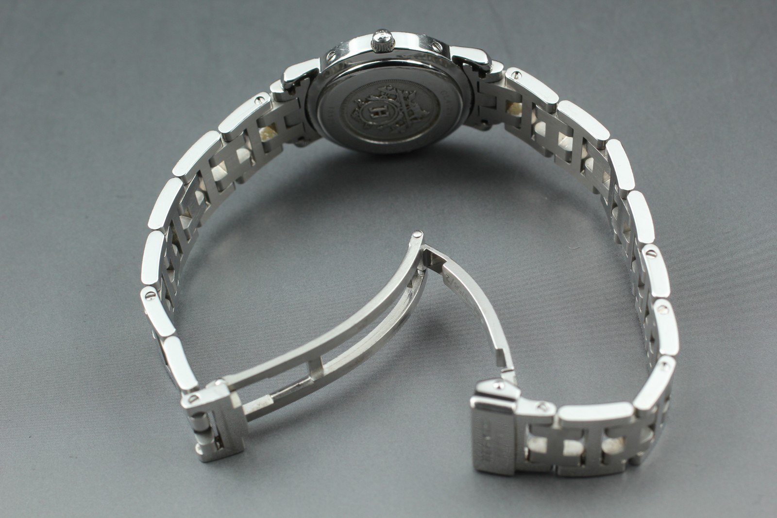Vintage Hermes Clipper CL4.210 Black Dial Ladies Quartz 24mm Swiss Watch C.2000