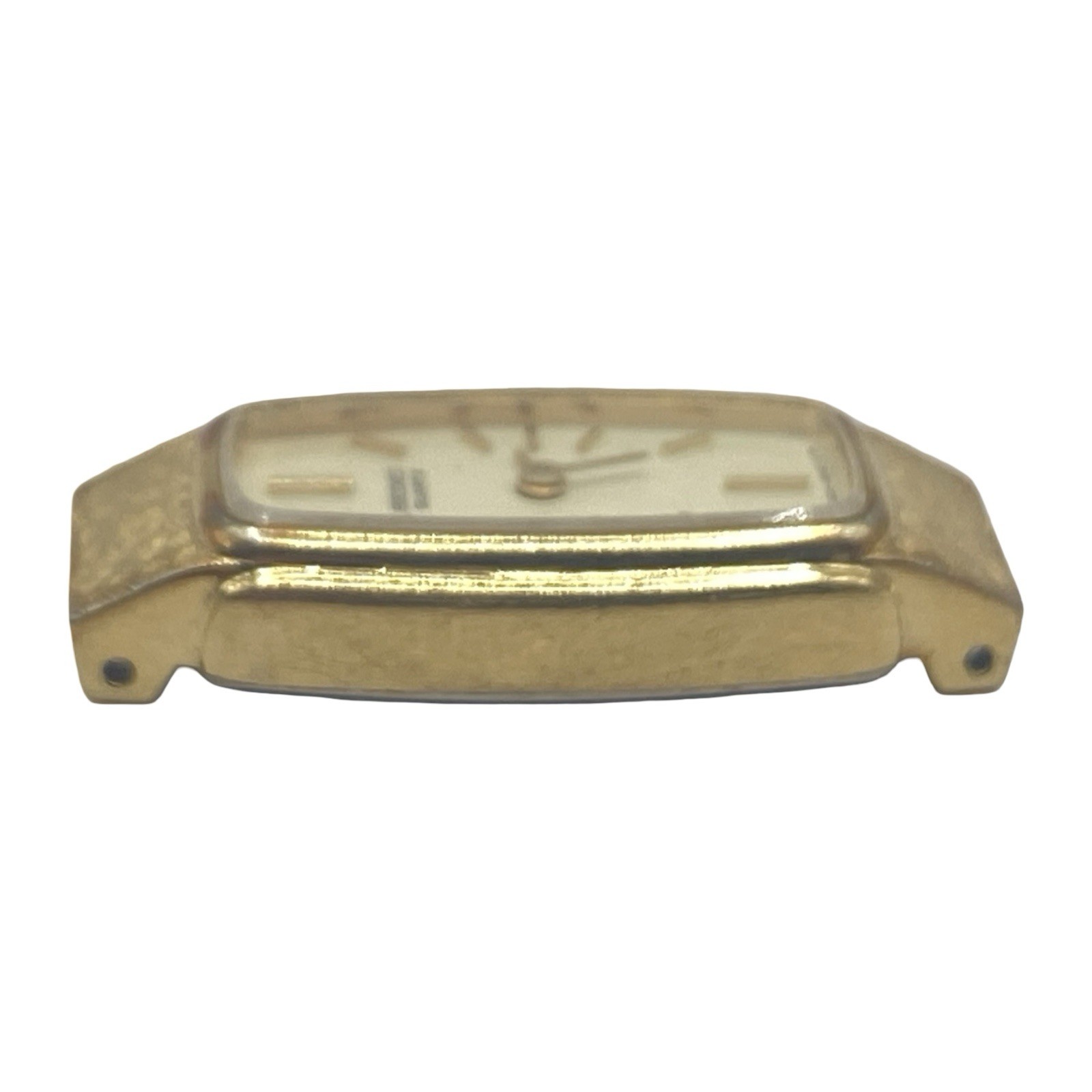 Seiko Tank Watch Women 13mm White Dial Gold Tone Rectangle 1320-5549 Needs Bat