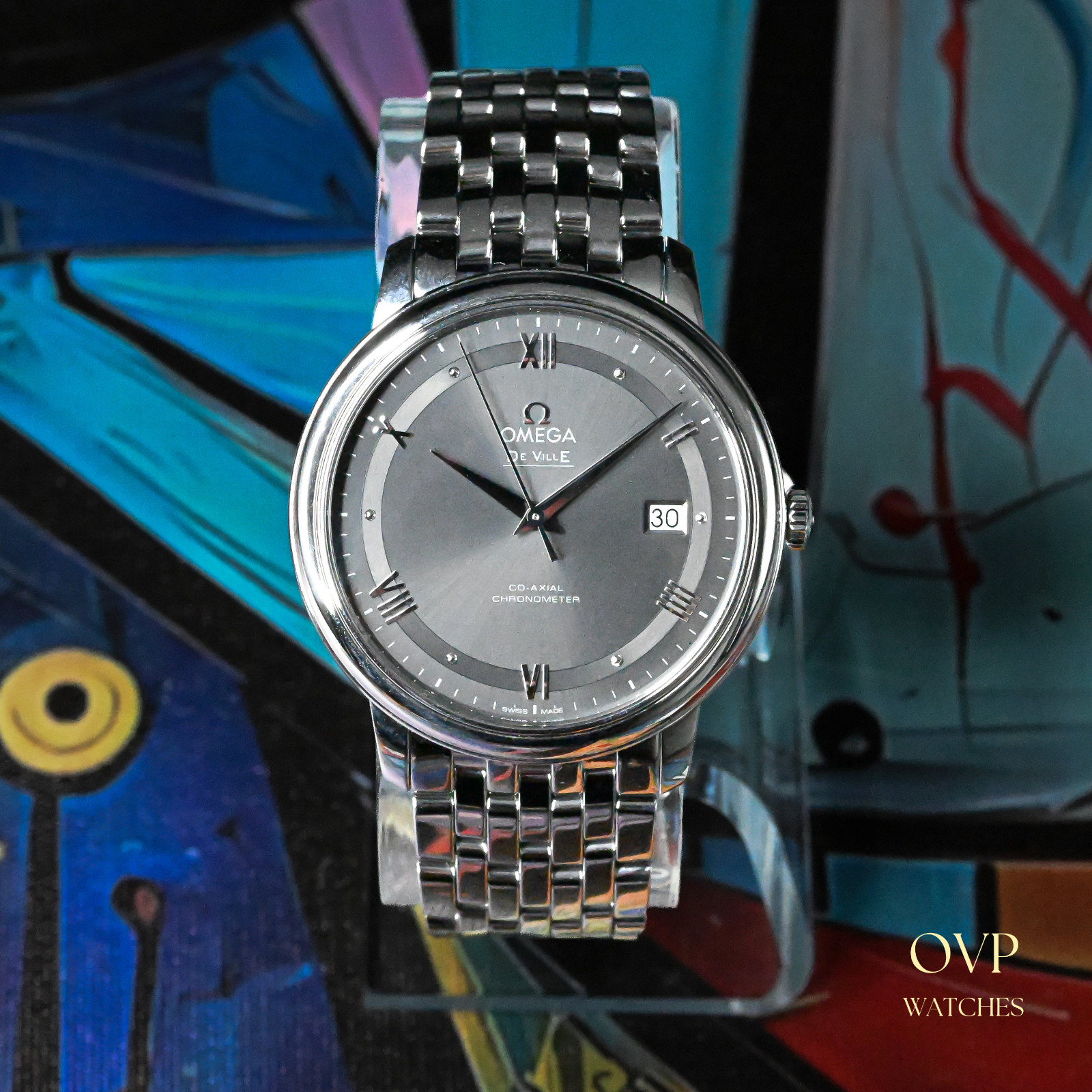 Omega De Ville Prestige Co-Axial – Grey Dial – Watch and Box