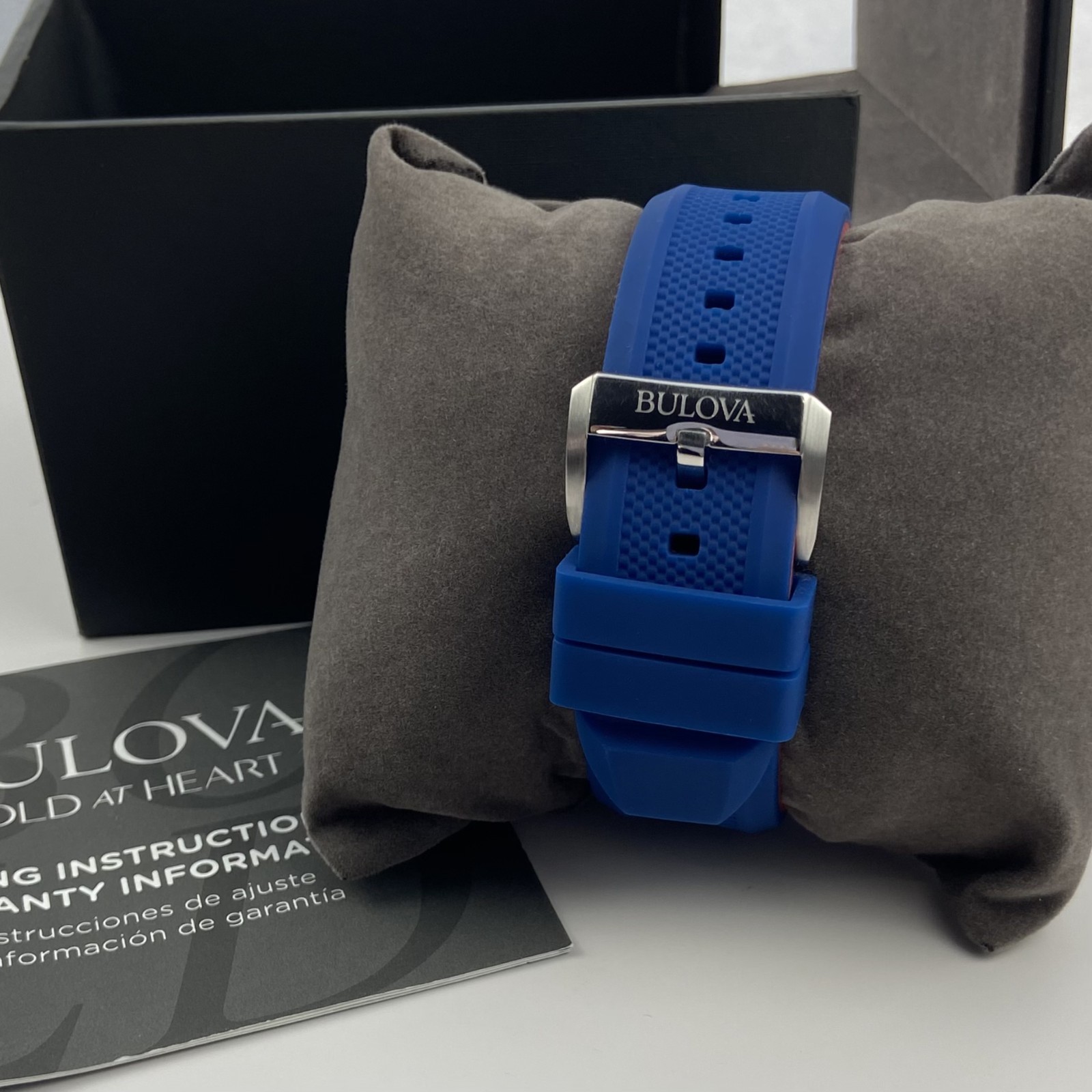 Bulova 98A225 Marine Star Automatic White Dial Blue Rubber Strap Men’s 45mm