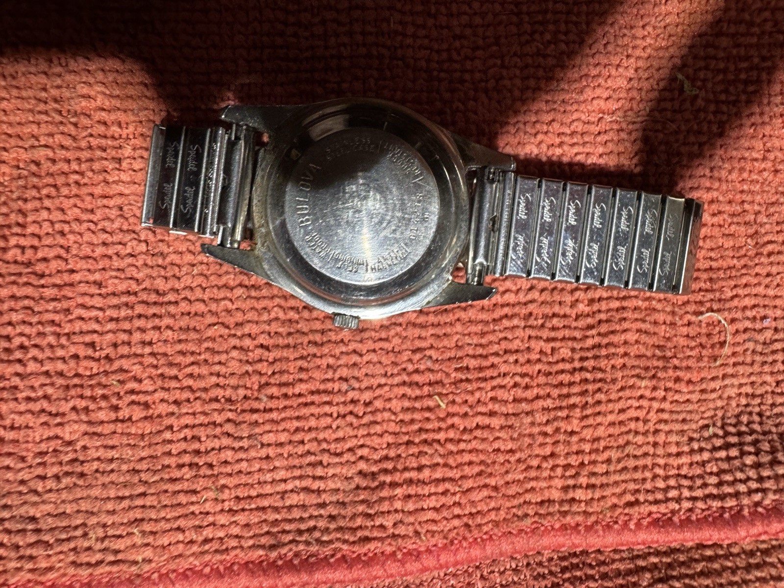 Vintage 61 Bulova 23Jewels Automatic Stainless Steel M1 Linen Sunburst Dial Runs