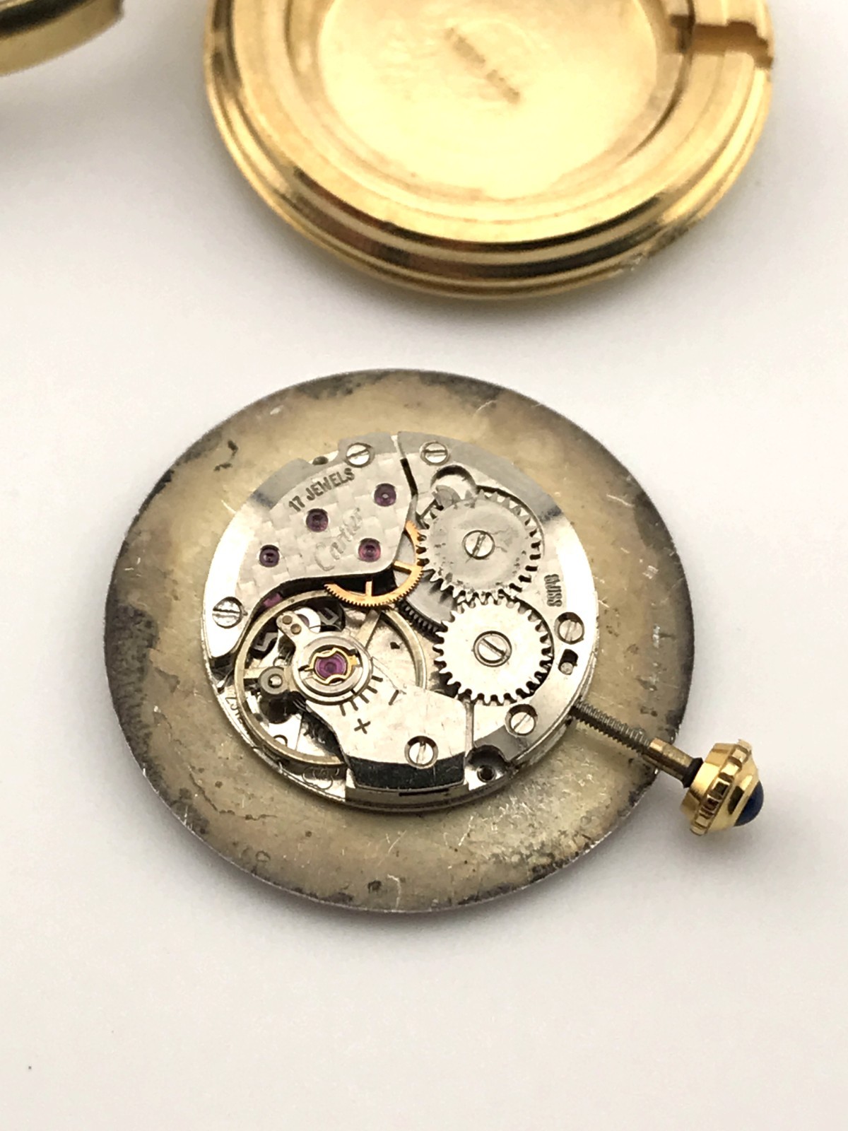 VINTAGE 1978 CARTIER ROUND UNISSEX PRE-MUST 18K ELECTROPLATED 29.5MM- HAND-WIND