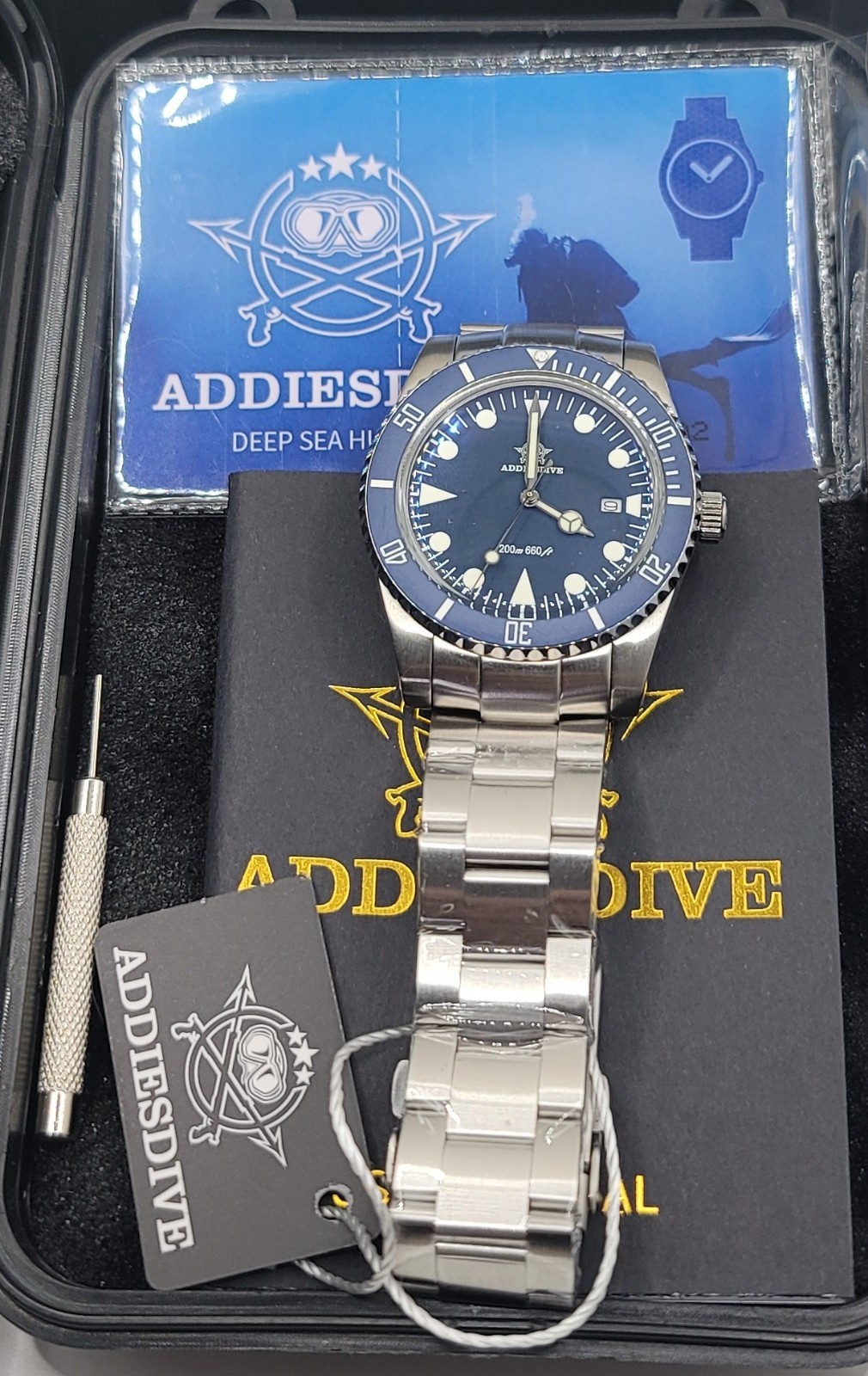 Addiesdive AD2068 Miyota 2115 Quartz Dive Watch. US Seller!!!!!